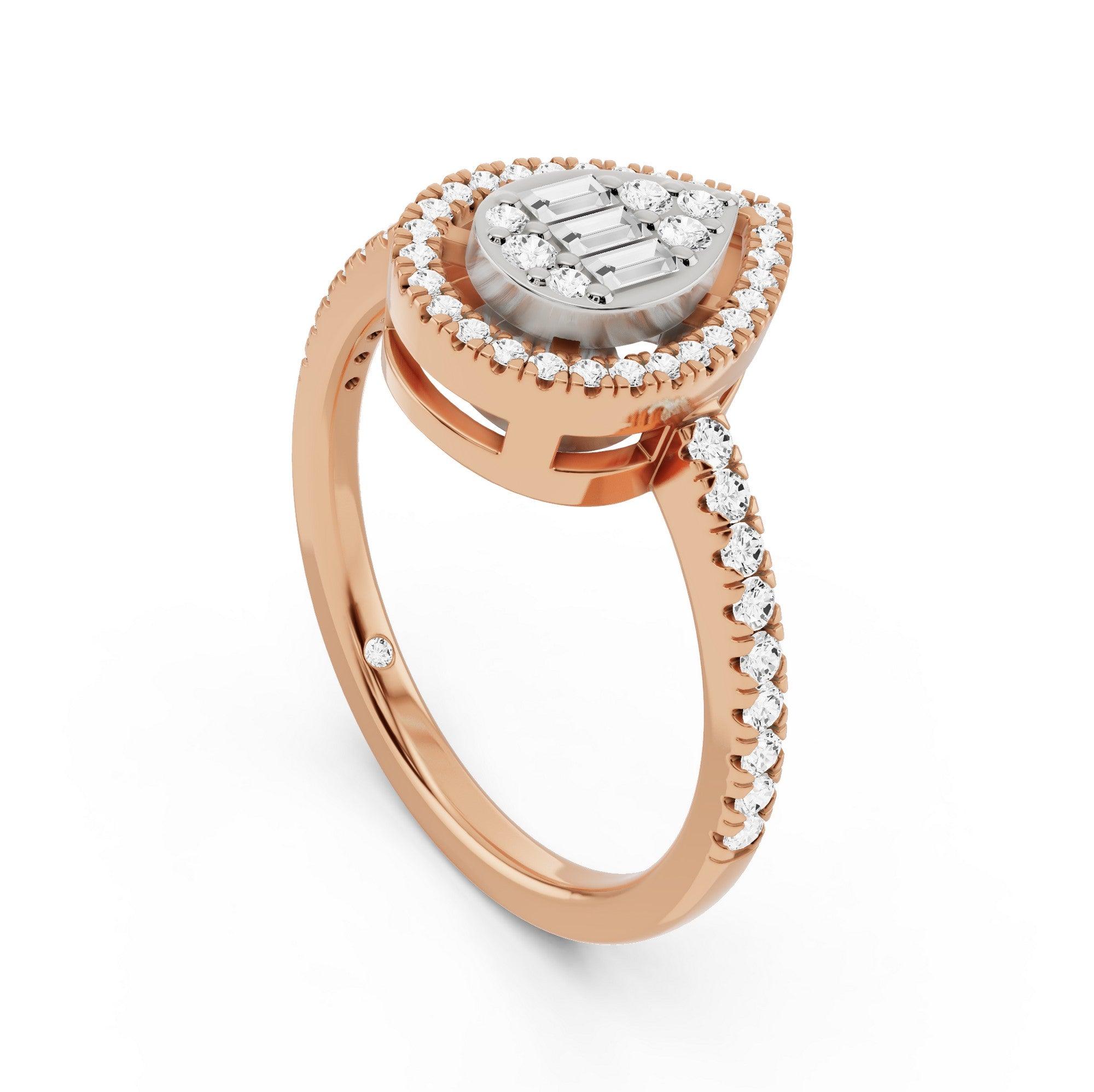 Signature Extra Small Drop Pave Solitaire Ring