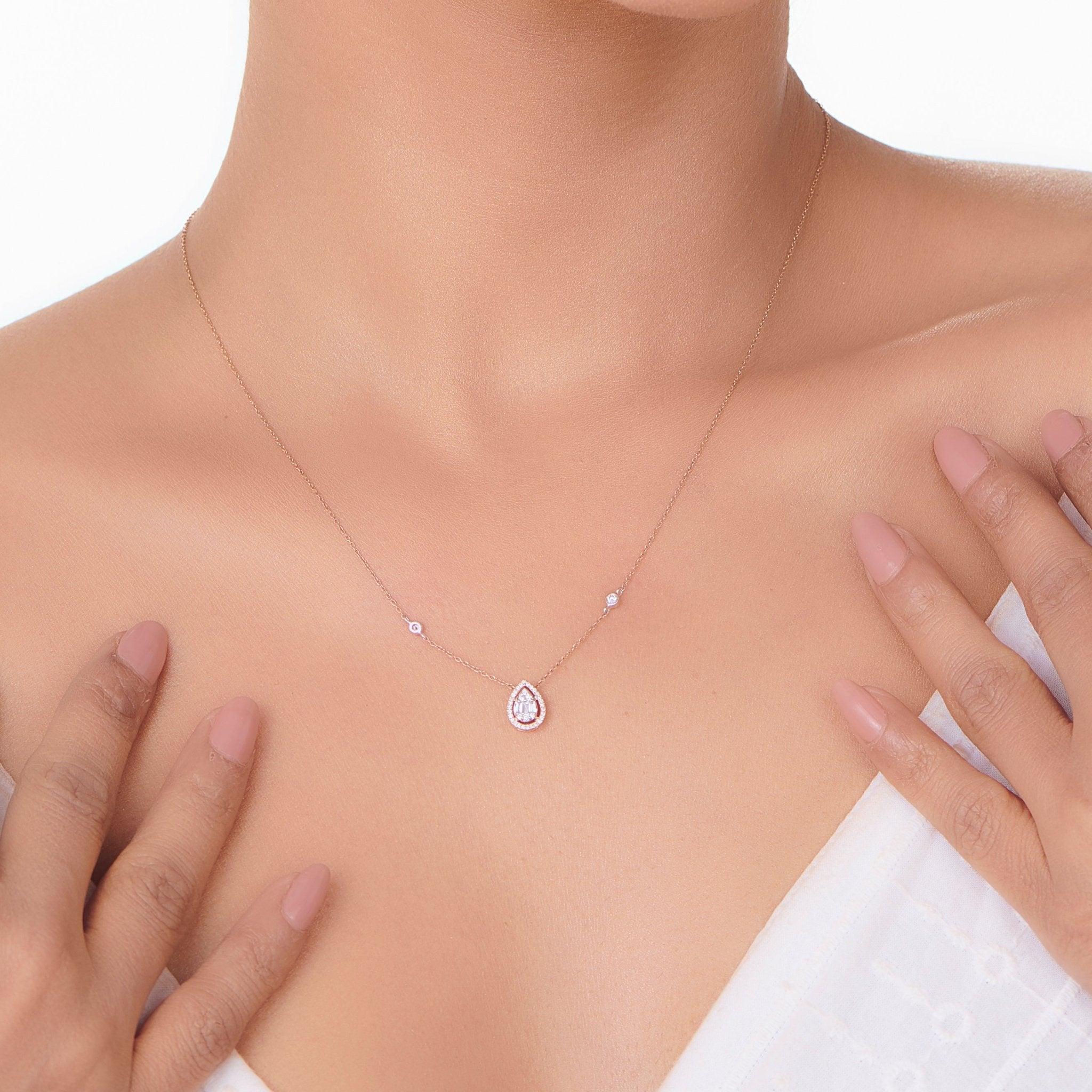 Signature Extra Small Drop Pave Solitaire Pendant
