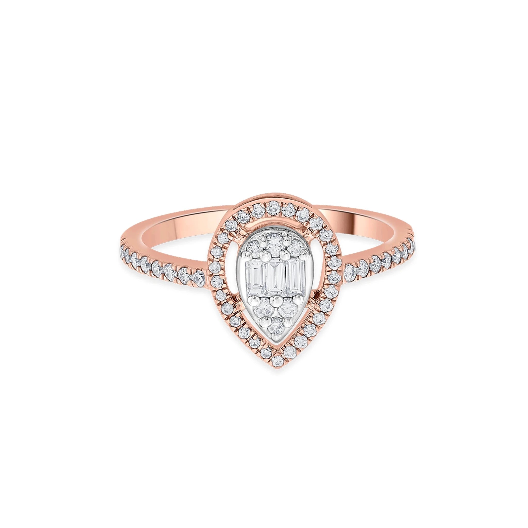 Signature Small Drop Pave Solitaire Ring - Zen Diamond India