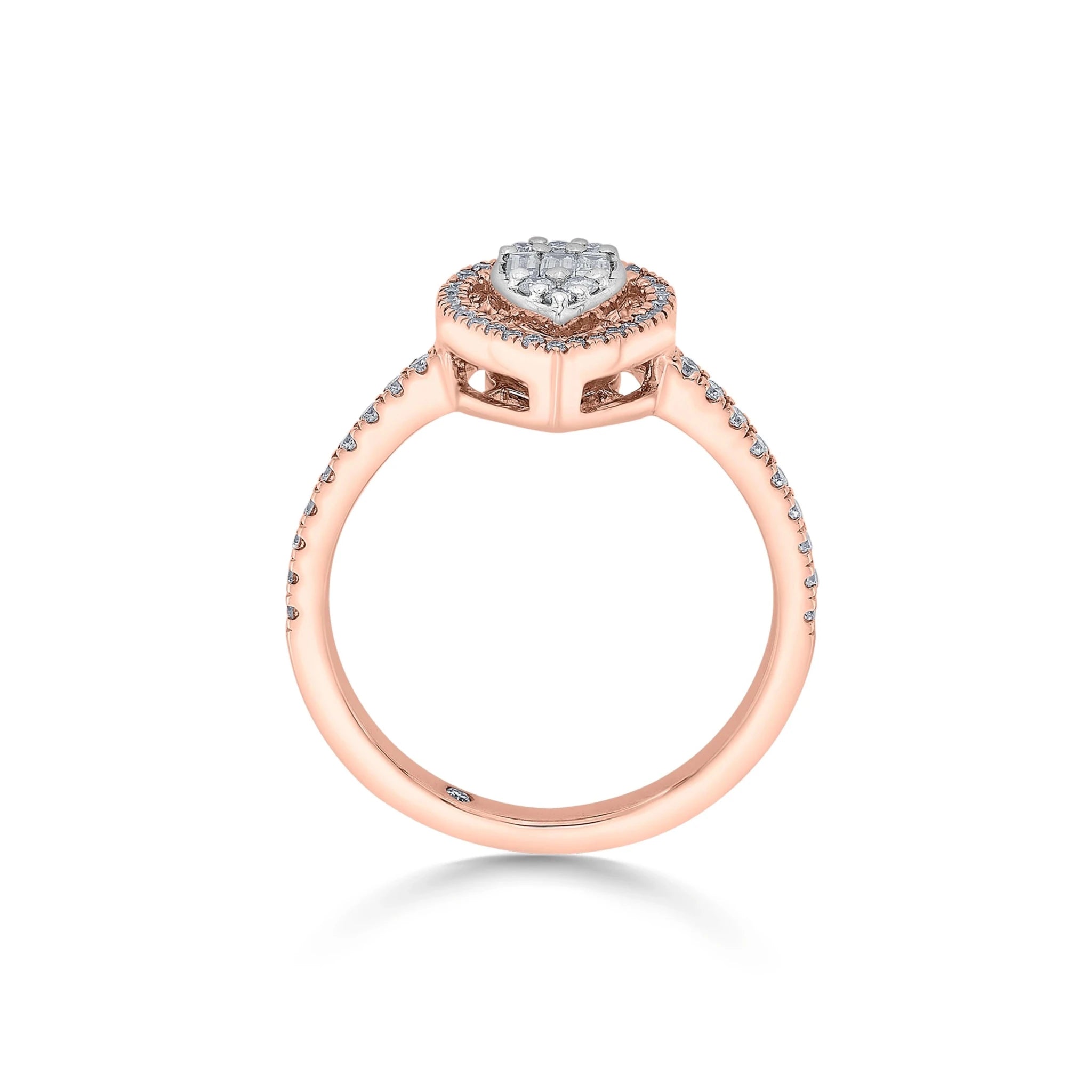 Signature Small Drop Pave Solitaire Ring - Zen Diamond India