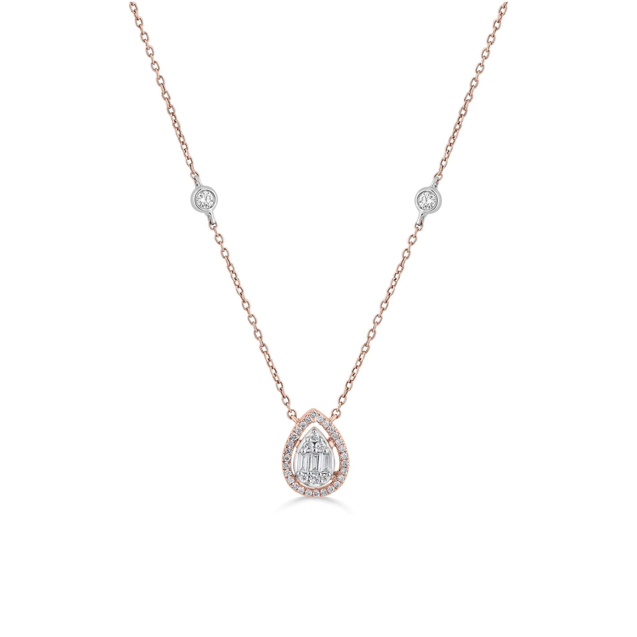 Signature Medium Drop Pave Solitaire Pendant - Zen Diamond India