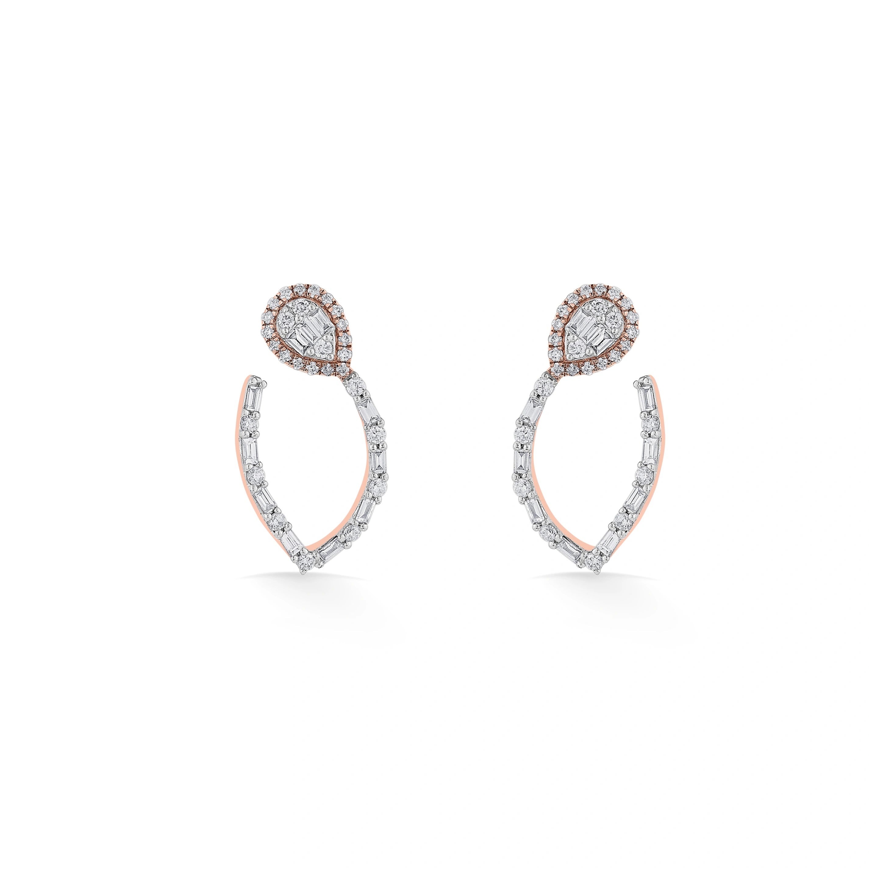 Classic Teardrop Curve Hoops - Zen Diamond India