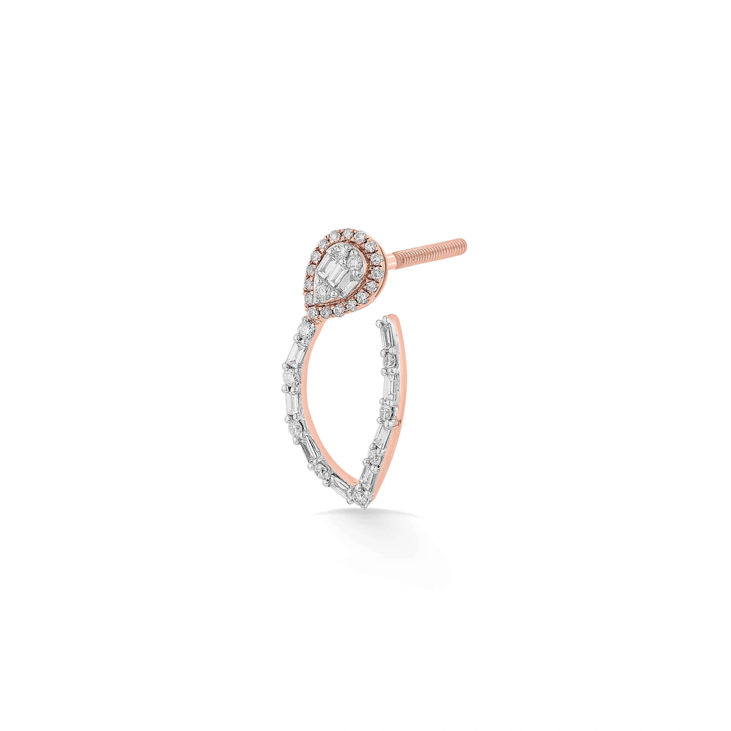 Classic Teardrop Curve Hoops - Zen Diamond India