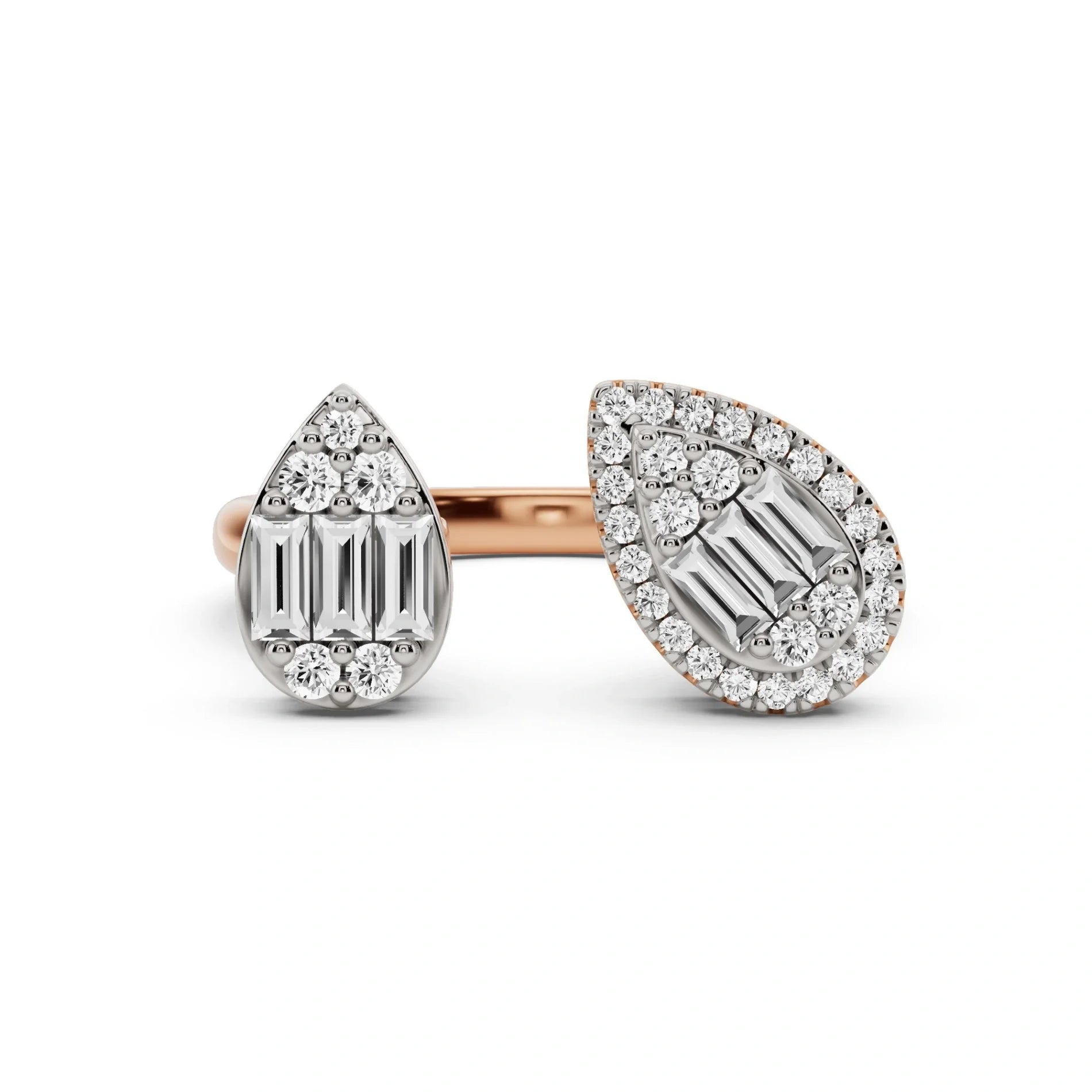 MOI Twin Teardrop Symphony Ring - Zen Diamond India