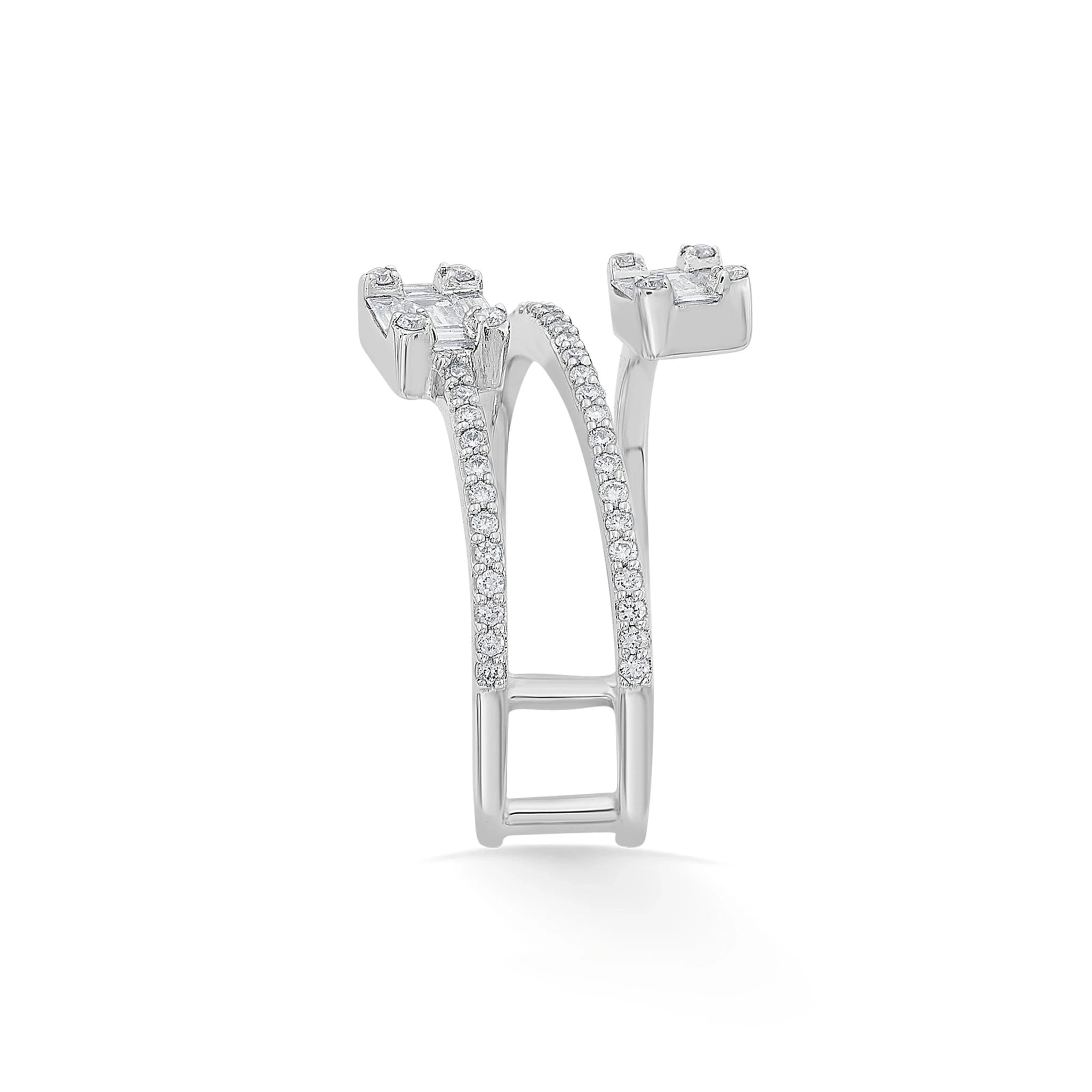 Twilight Spiral Emerald Diamond Ring - Zen Diamond India