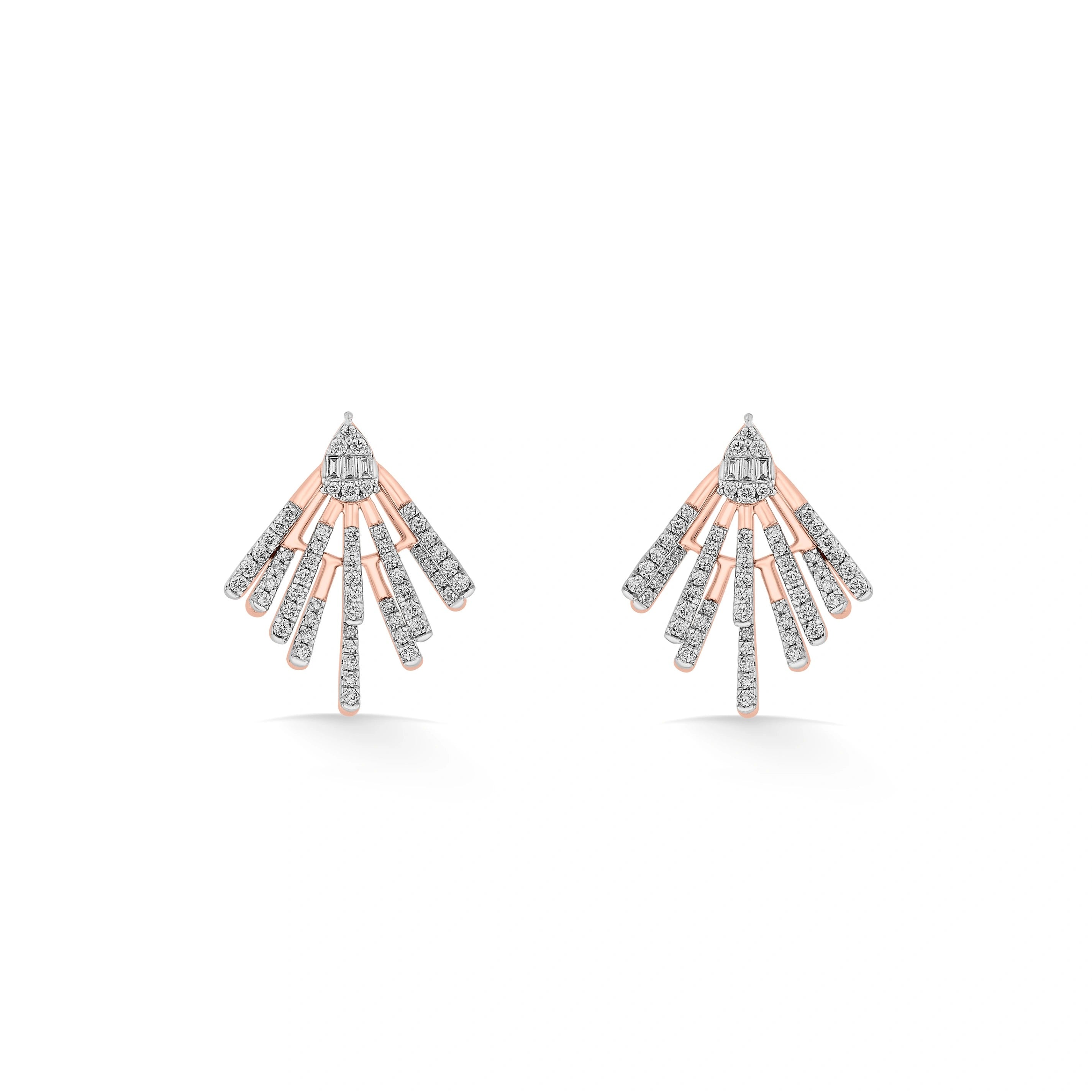Classic Art Deco Fan Earrings - Zen Diamond India