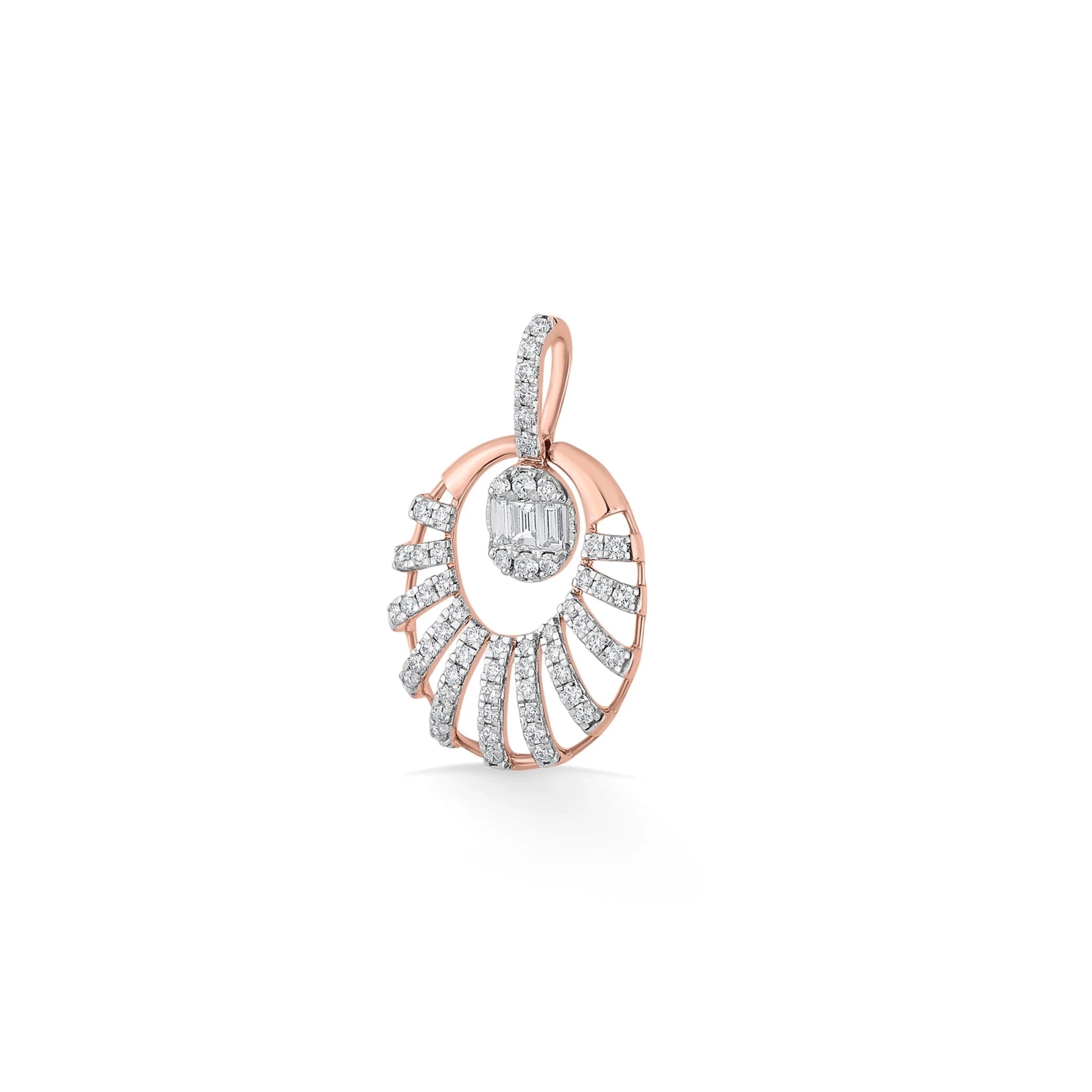 Rosé Radiance Sunburst Diamond Pendant - Zen Diamond India