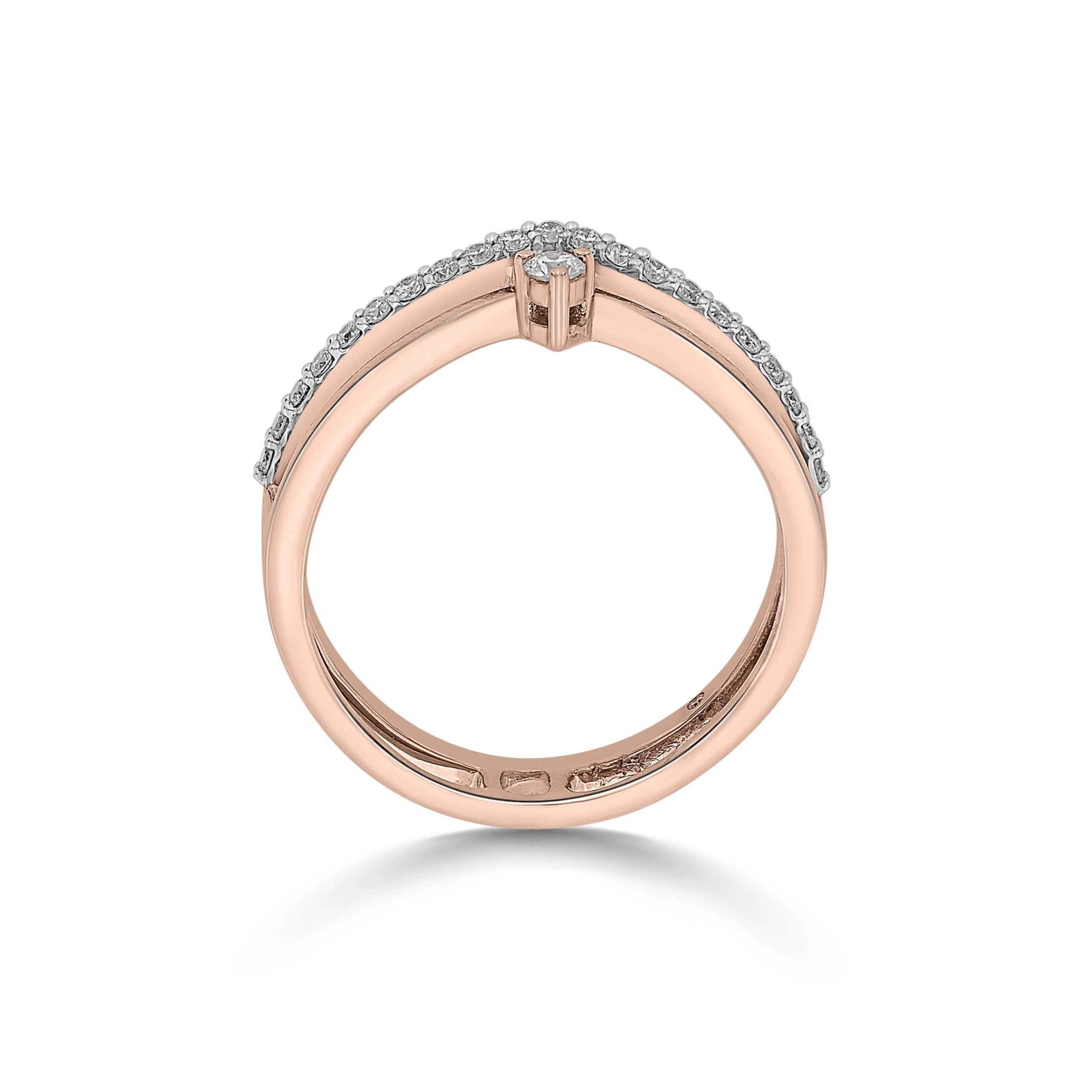 Sassy Rose Diamond Chevron Ring - Zen Diamond India