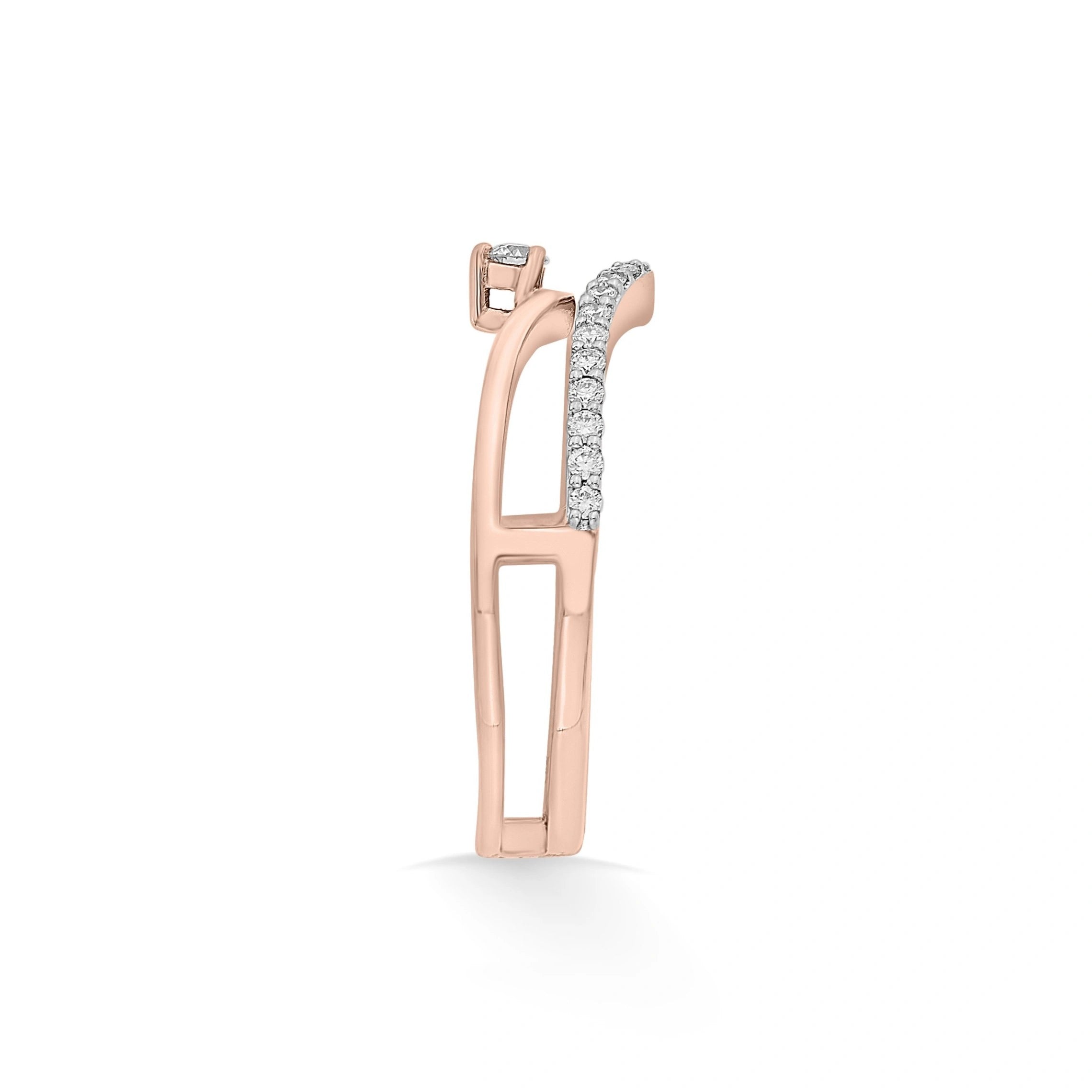 Sassy Rose Diamond Chevron Ring - Zen Diamond India