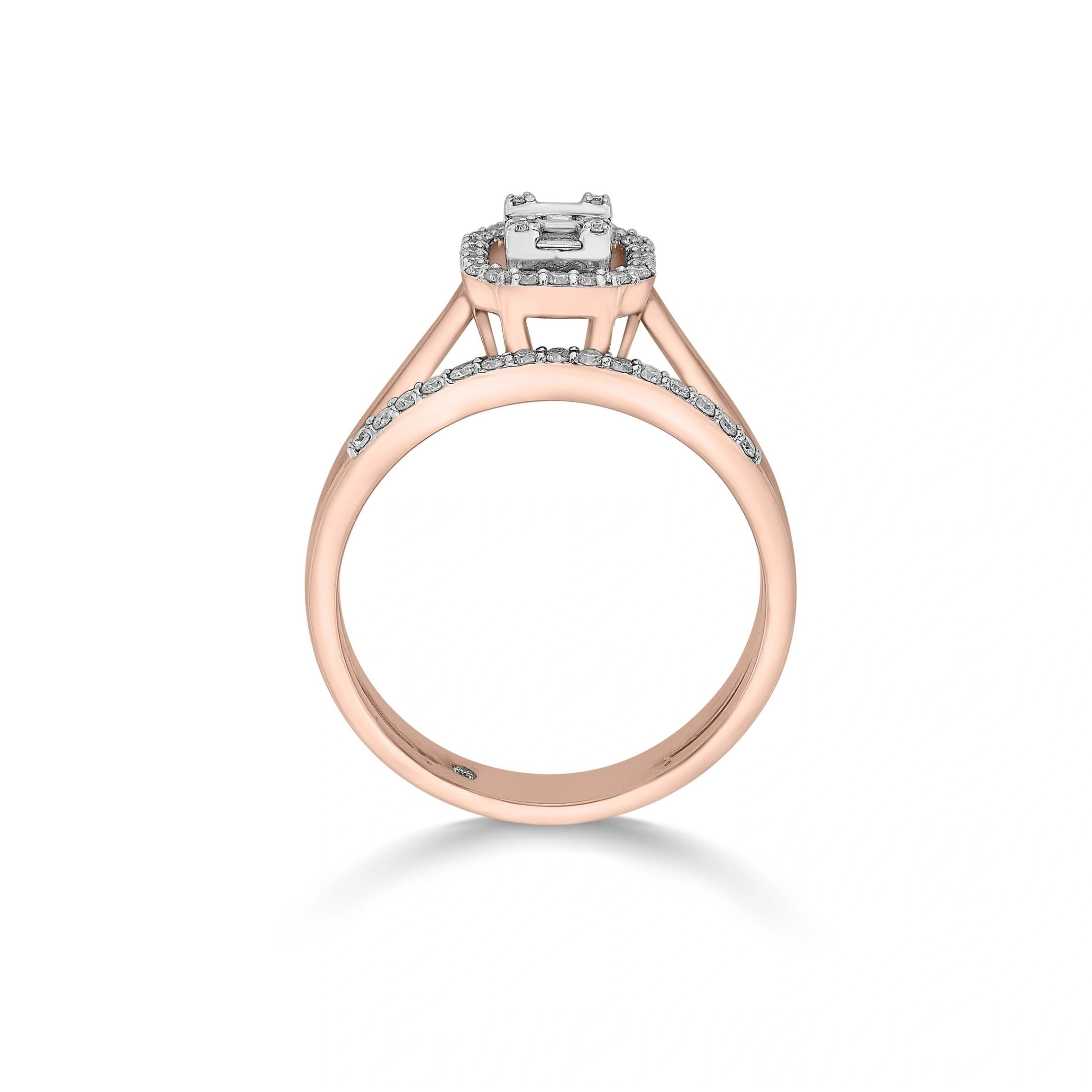 Enchante Baguette Halo Royale Ring