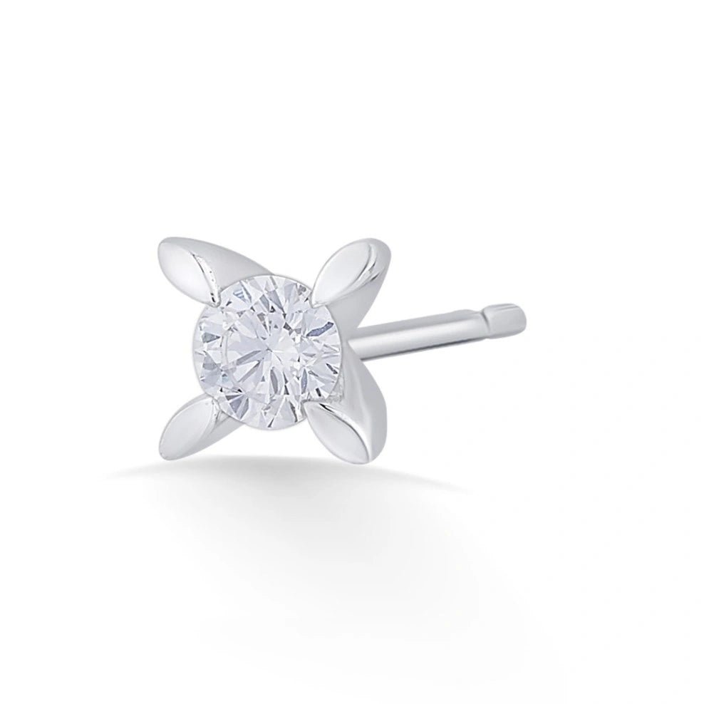 Solitaire Petal Glow Studs - Zen Diamond India