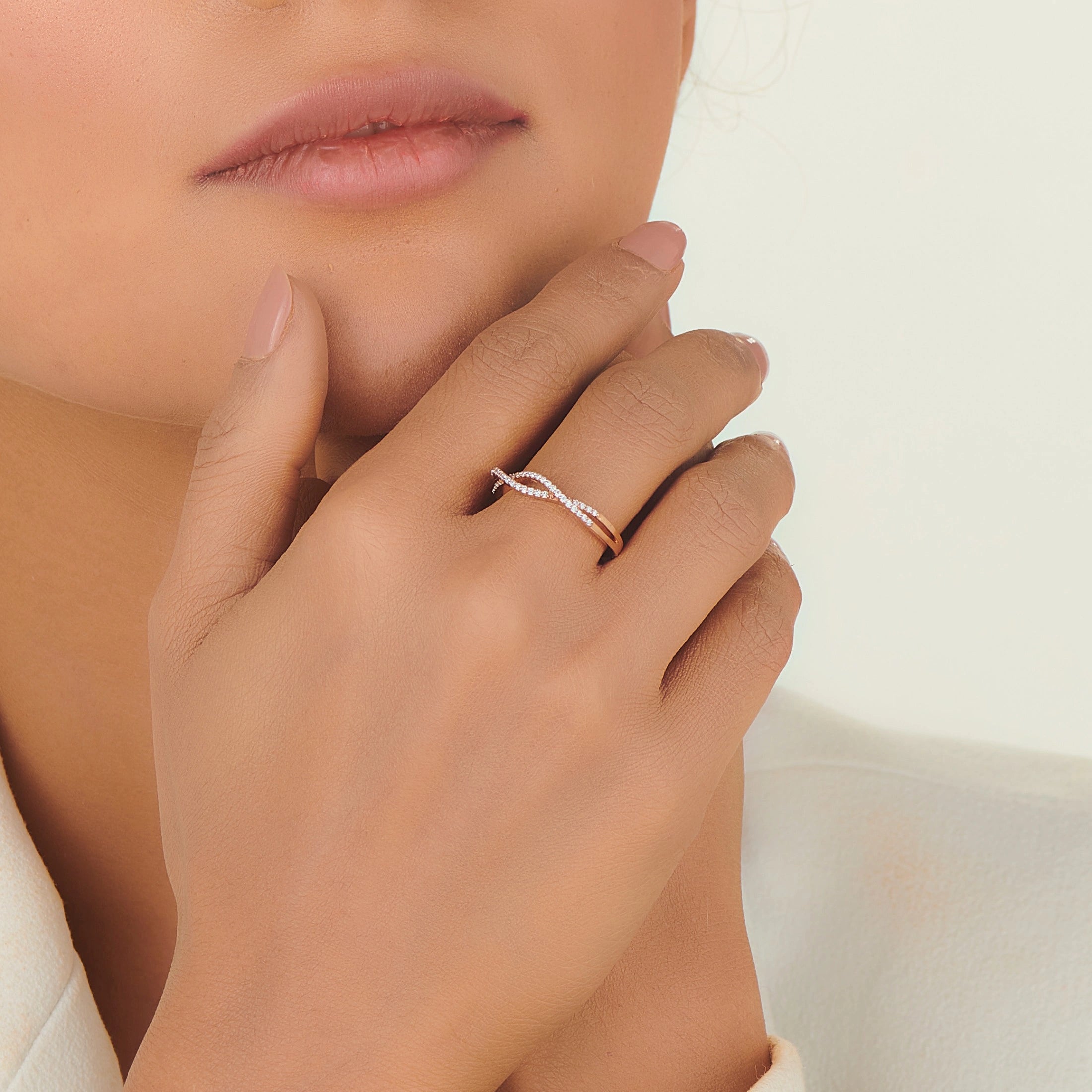 Sassy Intertwined Cosmic Connection Ring - Zen Diamond India