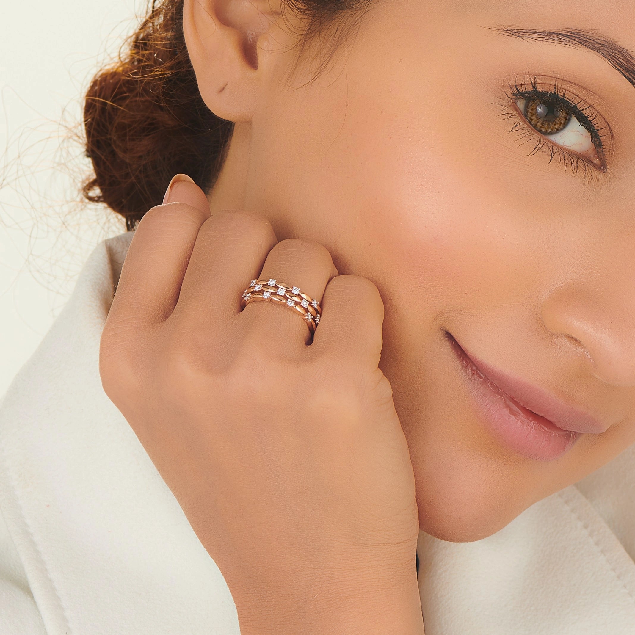 Sassy Diamond Honeycomb Ring