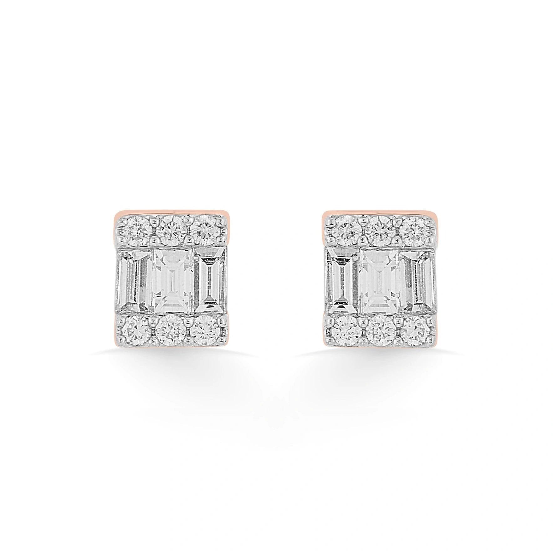 Deck Up Stacked Fire Studs - Zen Diamond India