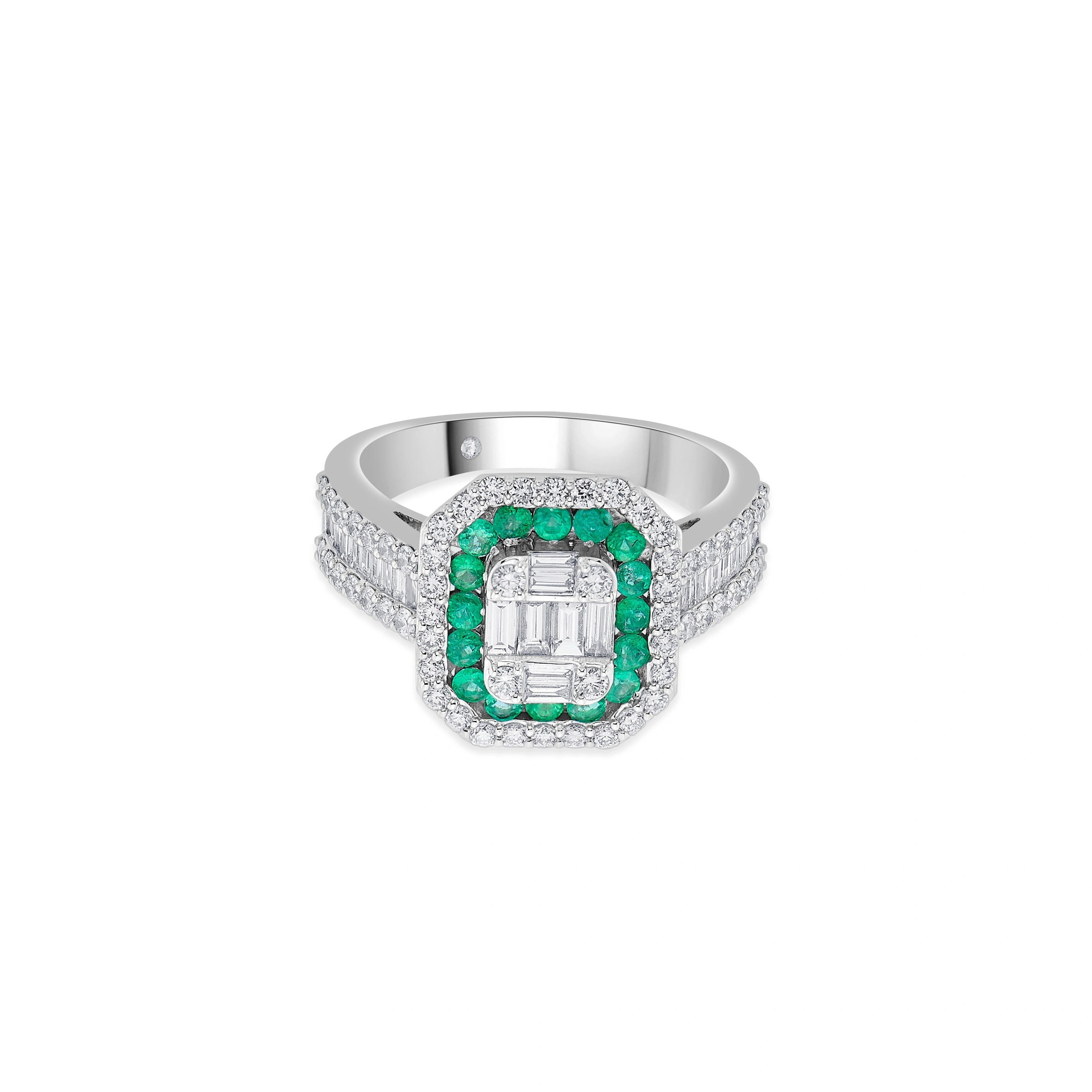 Emerald Dazzle Toren Ring - Zen Diamond India