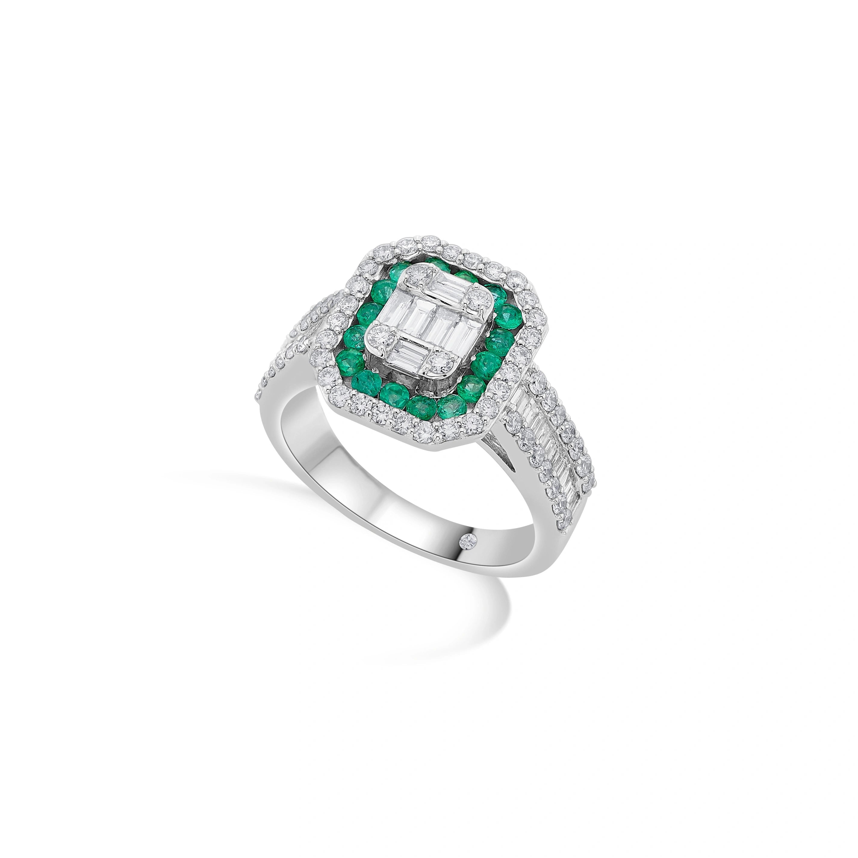 Emerald Dazzle Toren Ring - Zen Diamond India