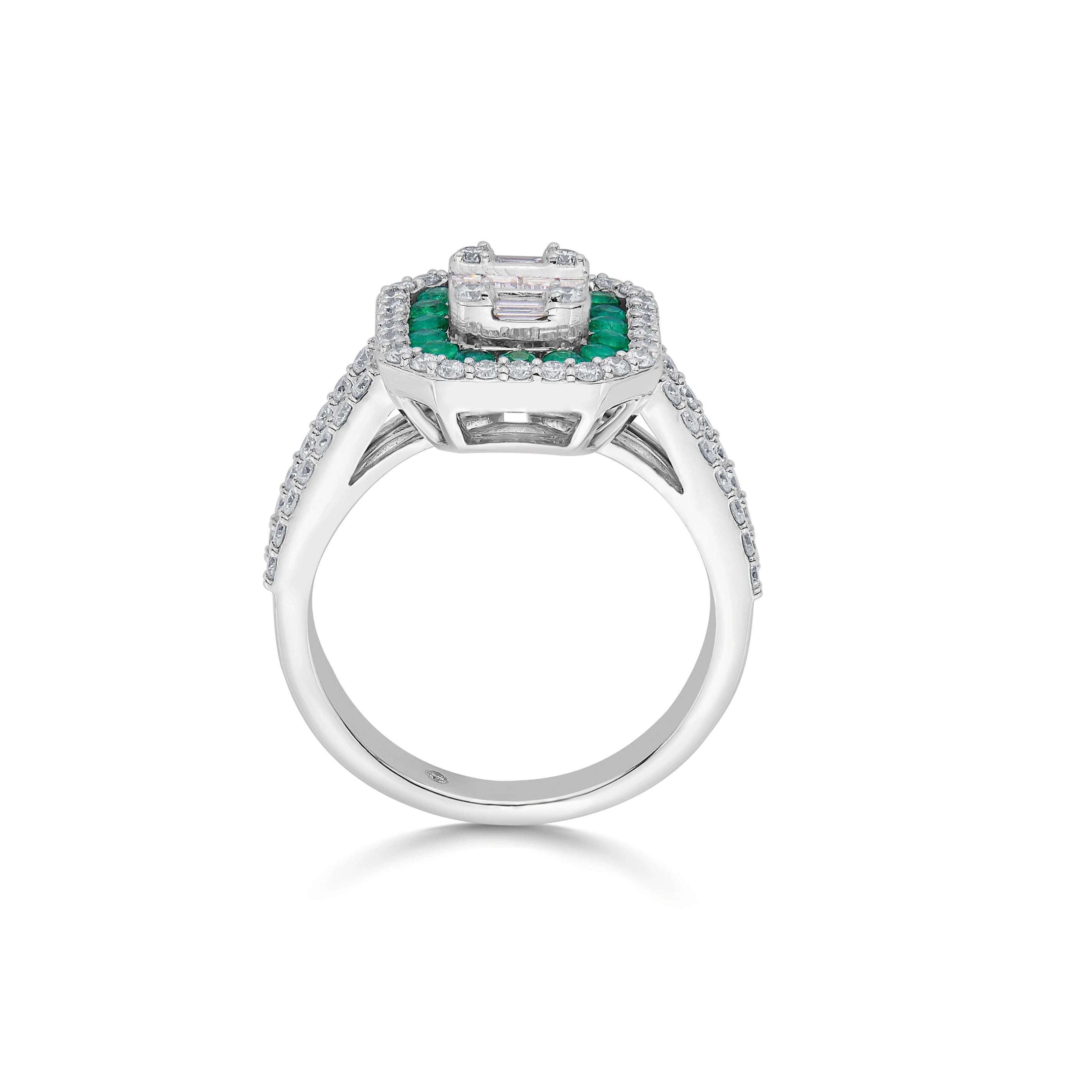 Emerald Dazzle Toren Ring - Zen Diamond India