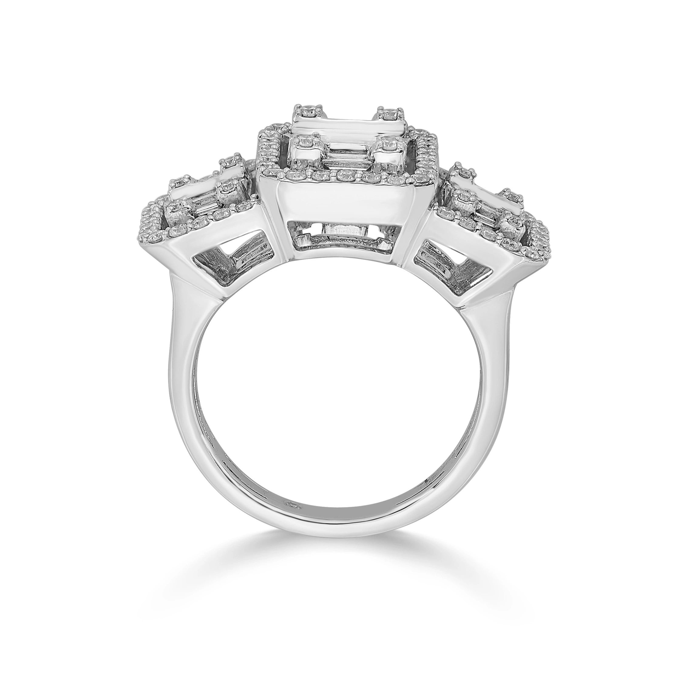 Enchante Triple Majesty Baguette Ring - Zen Diamond India