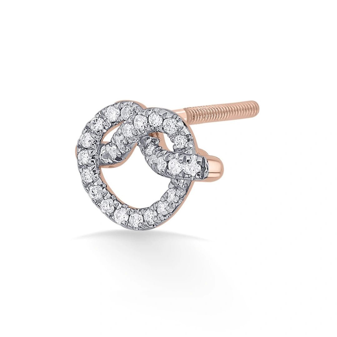 Love Knot Sparkle Knot Studs - Zen Diamond India