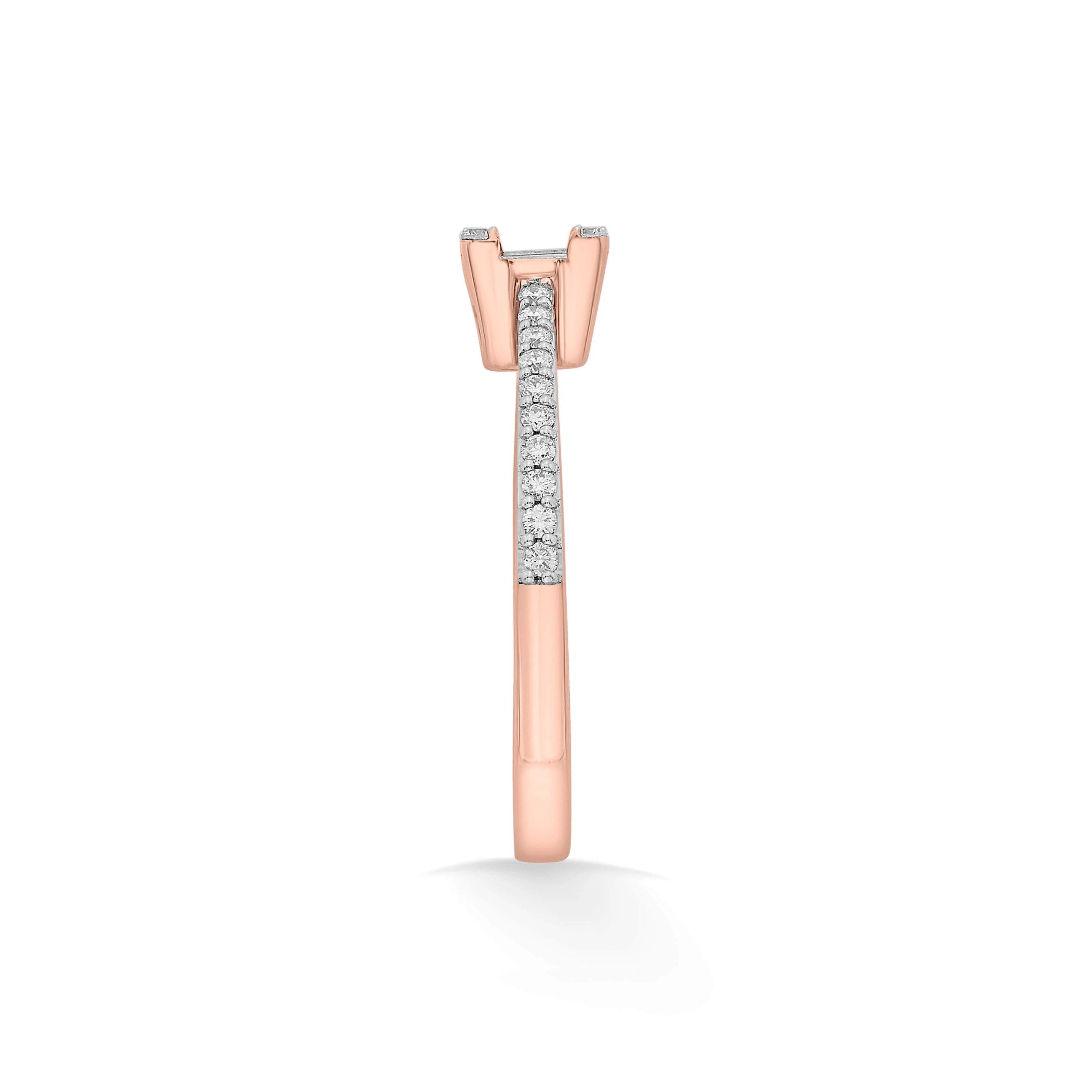 Rosé Luxe Emerald Solitaire Ring - Zen Diamond India