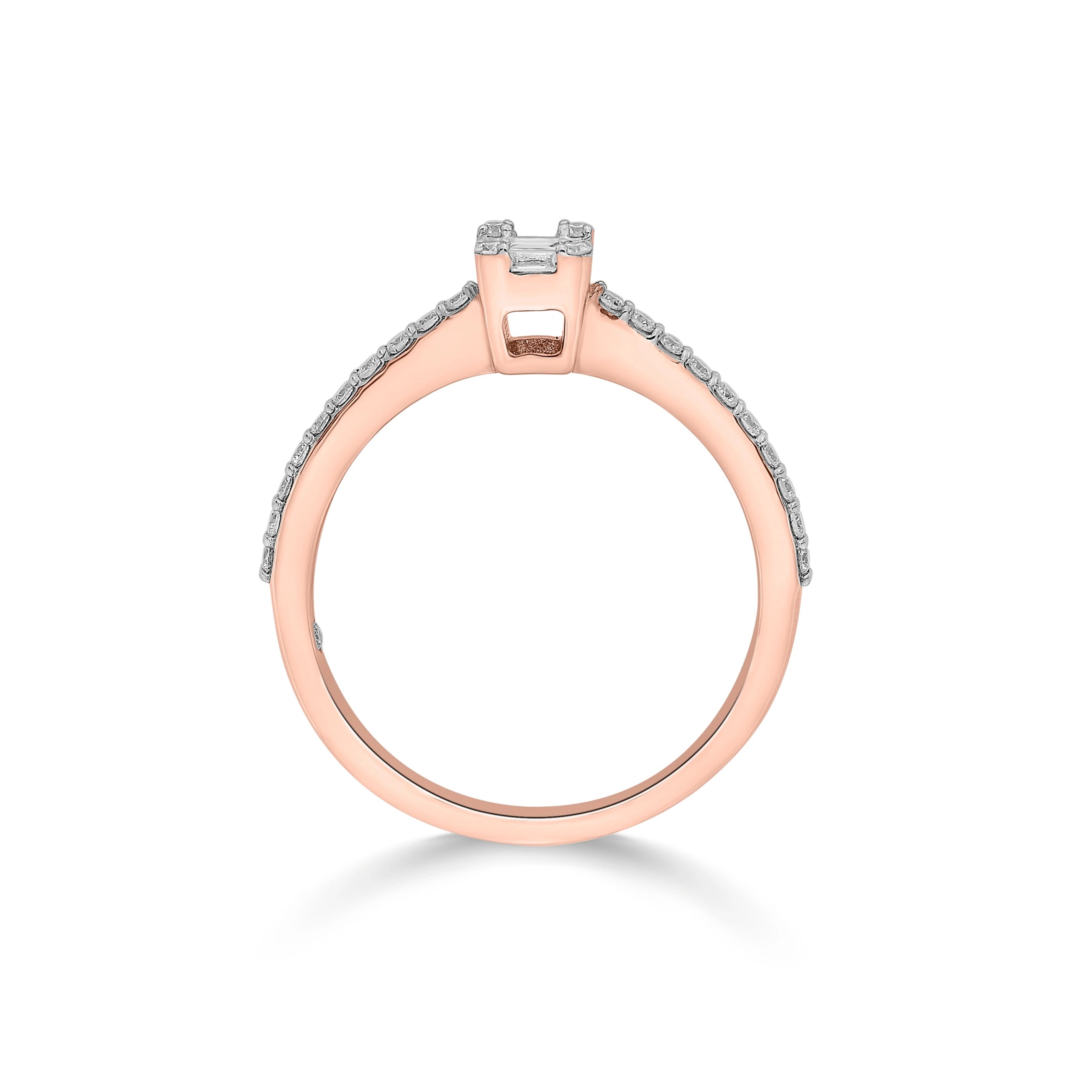 Rosé Luxe Emerald Solitaire Ring - Zen Diamond India