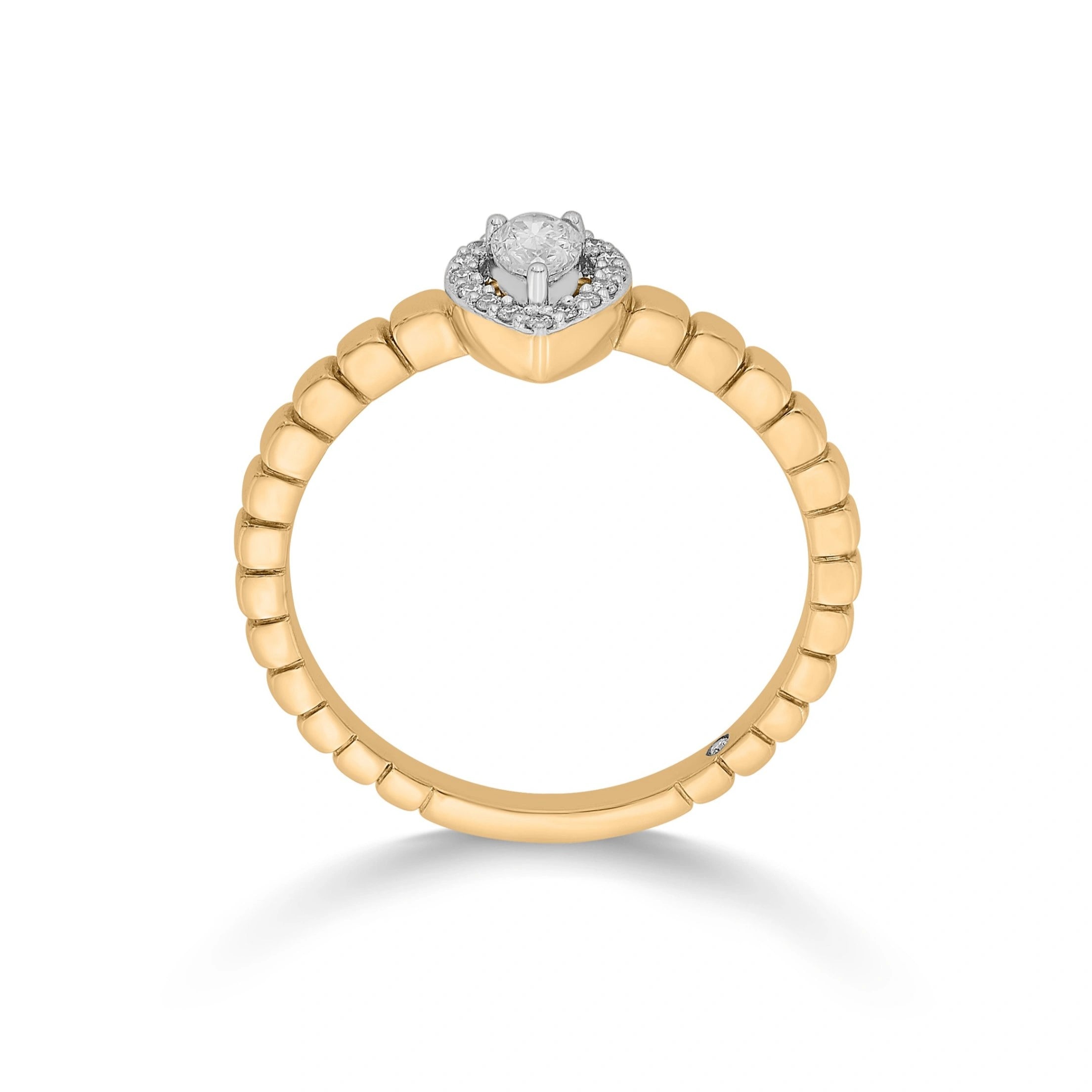 Sassy Golden Teardrop Glamour Ring - Zen Diamond India