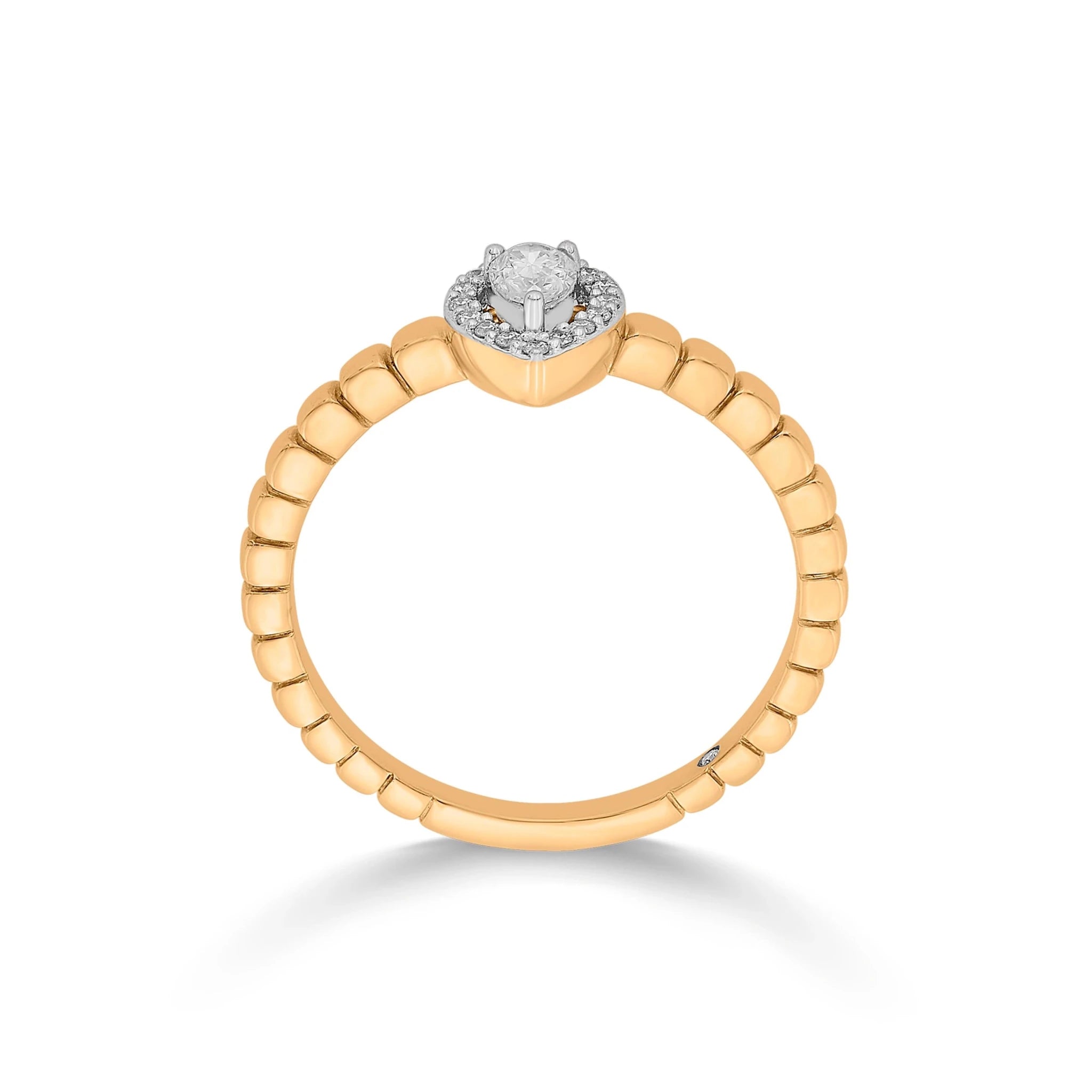 Sassy Golden Teardrop Glamour Ring - Zen Diamond India