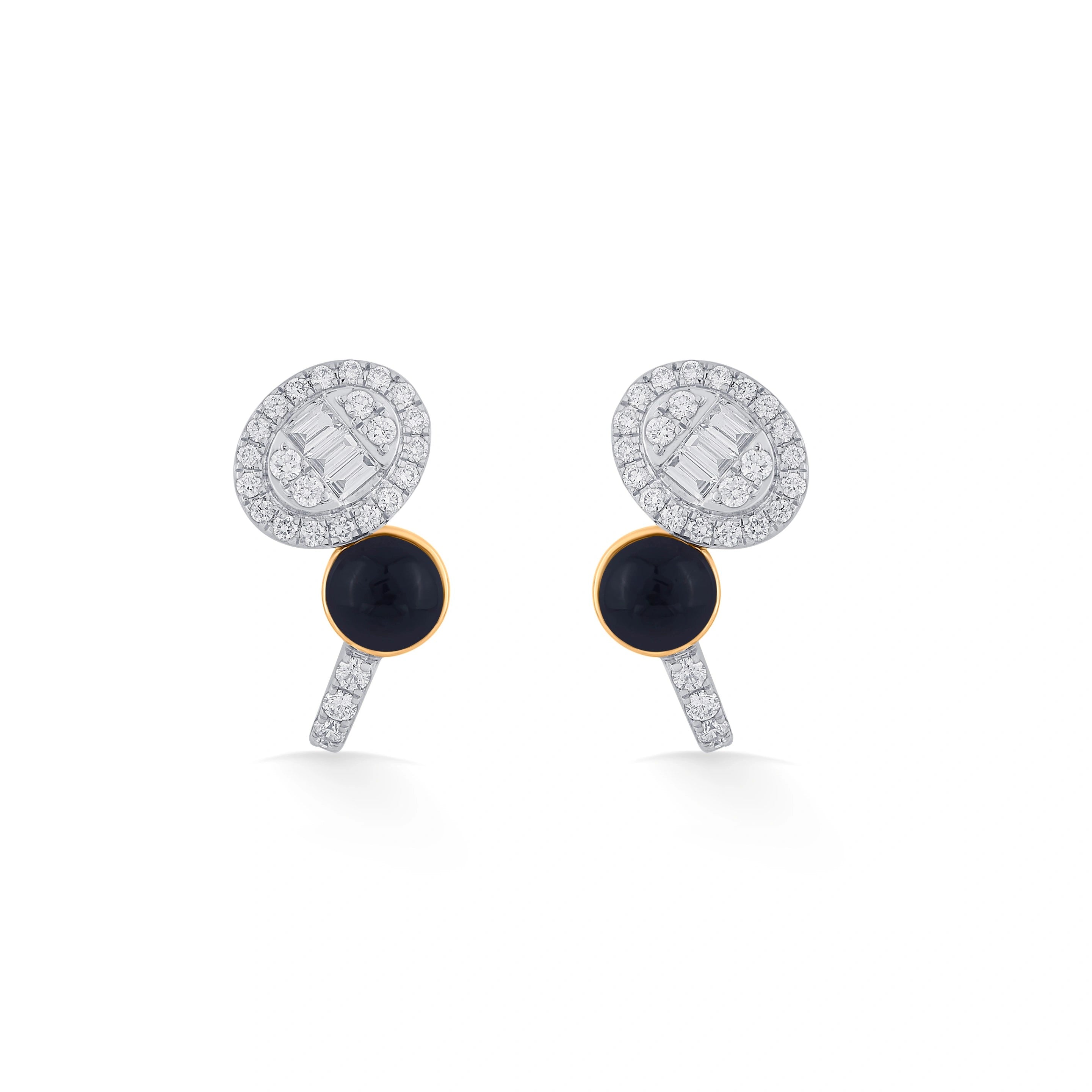 Kismet Abstract Noir Curve Earrings - Zen Diamond India
