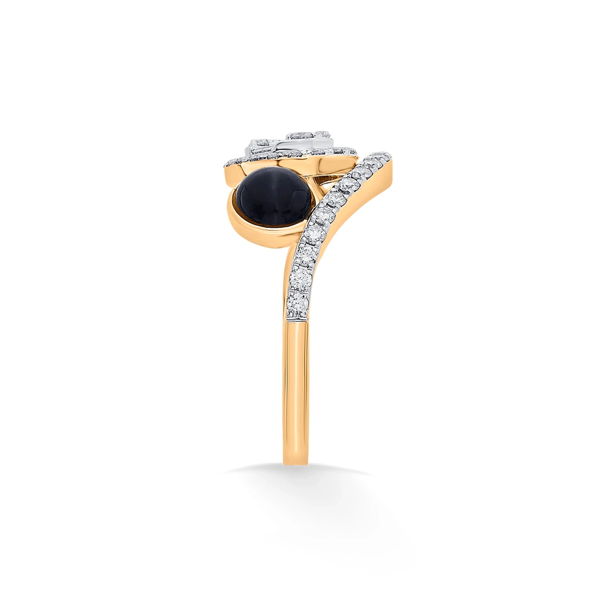 Kismet Golden Swirl & Sparkle Ring - Zen Diamond India