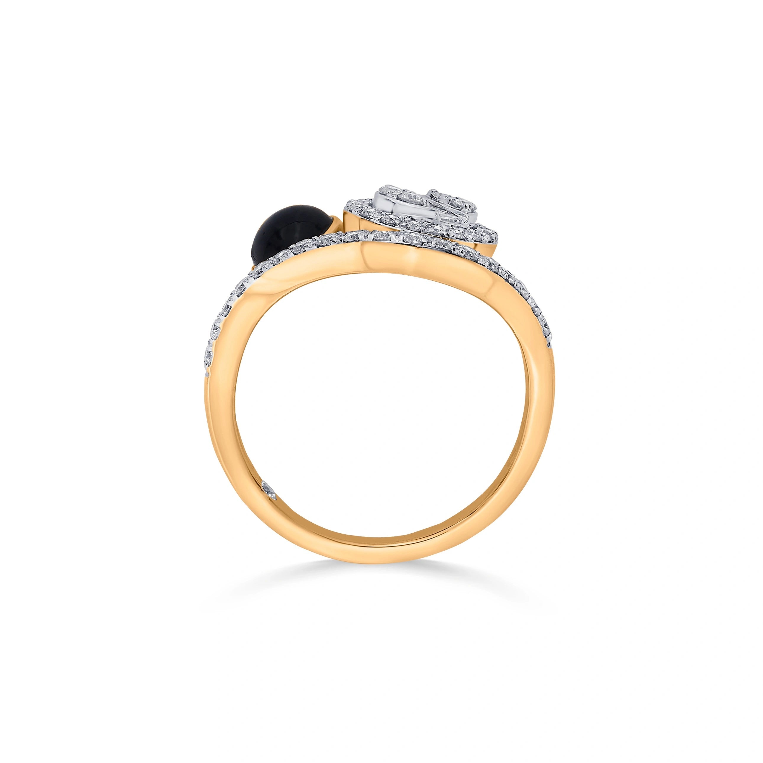 Kismet Golden Swirl & Sparkle Ring - Zen Diamond India