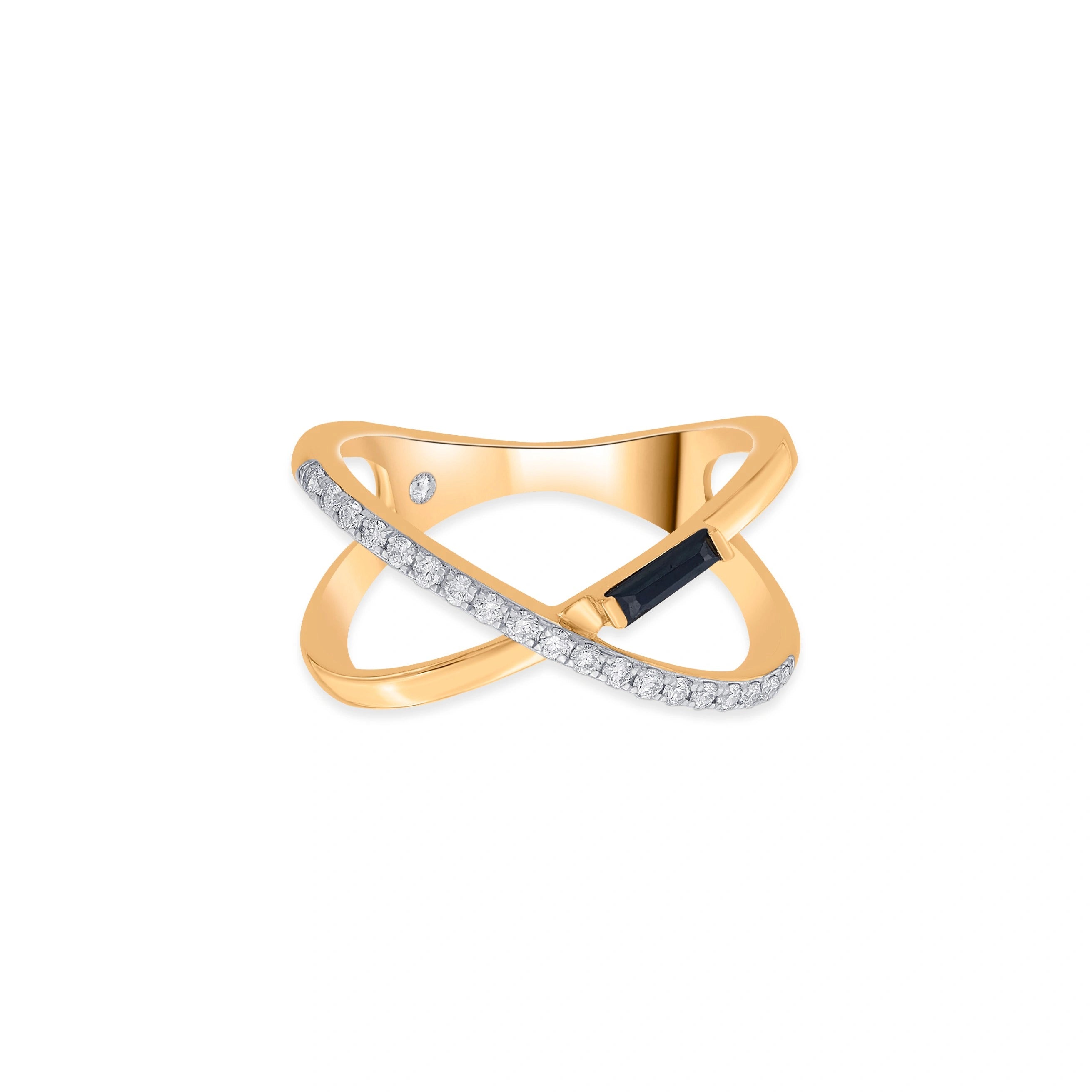 Kismet Midnight Crossover Spark Ring - Zen Diamond India