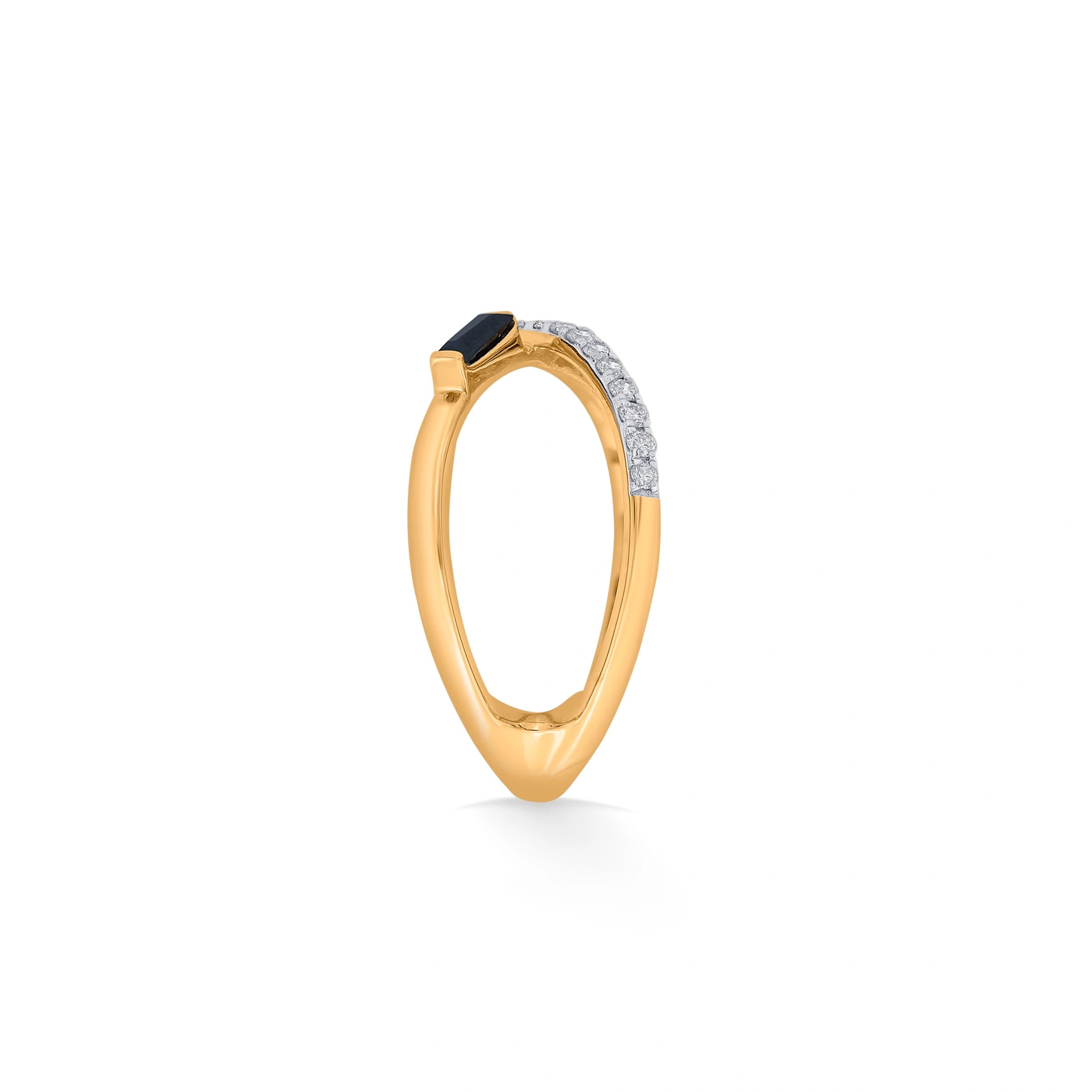 Kismet Midnight Crossover Spark Ring - Zen Diamond India