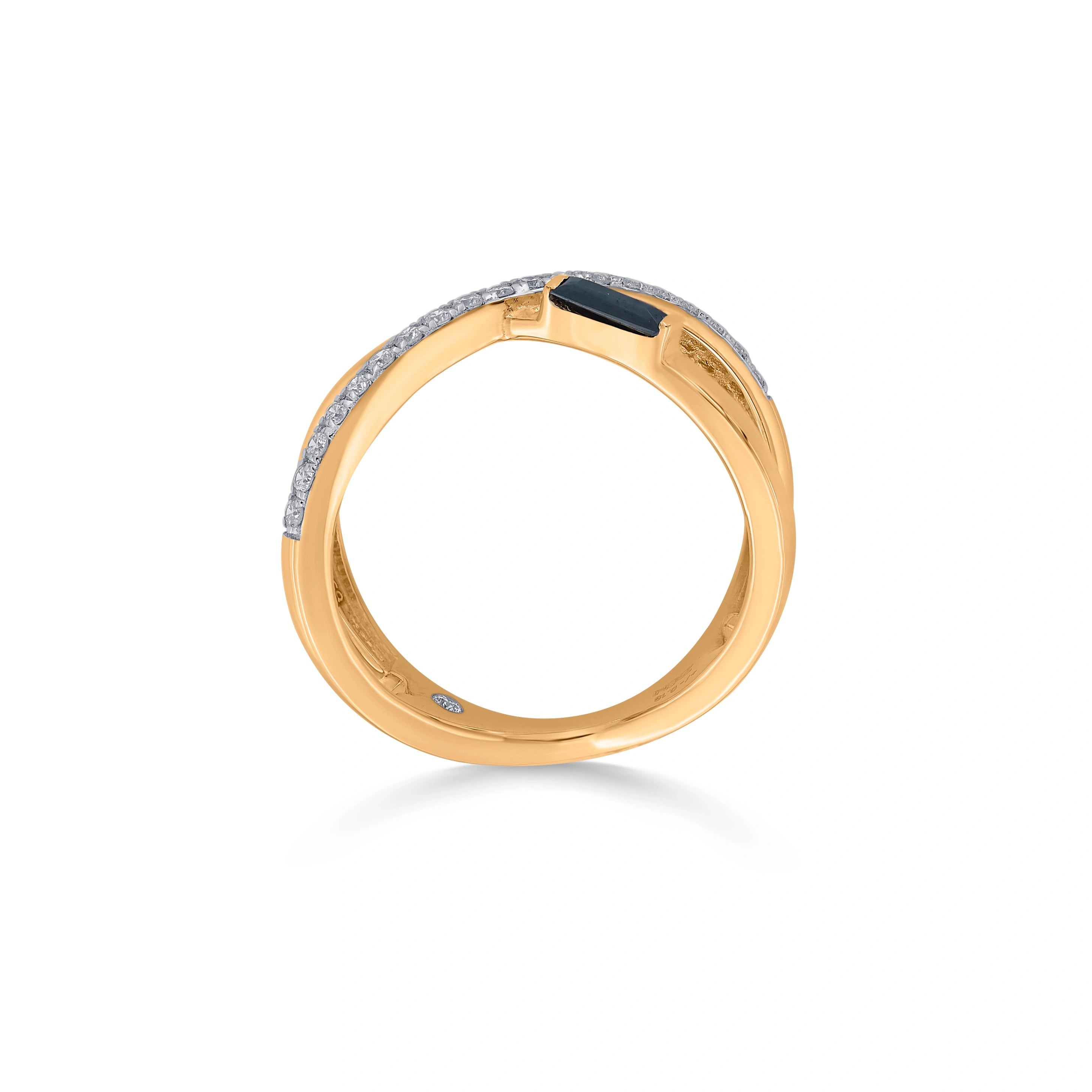Kismet Midnight Crossover Spark Ring - Zen Diamond India