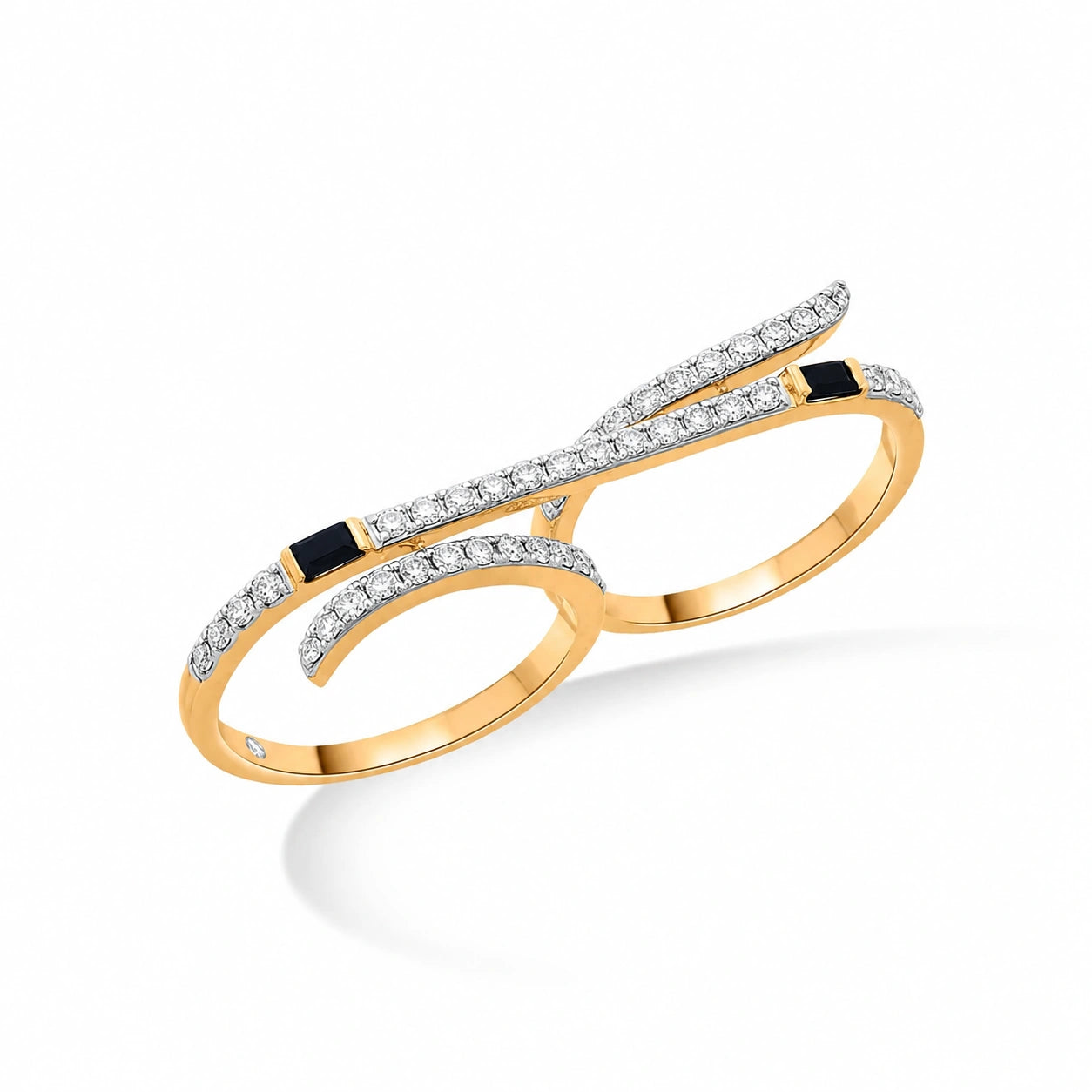 Kismet Noir Curve Dual Band Ring
