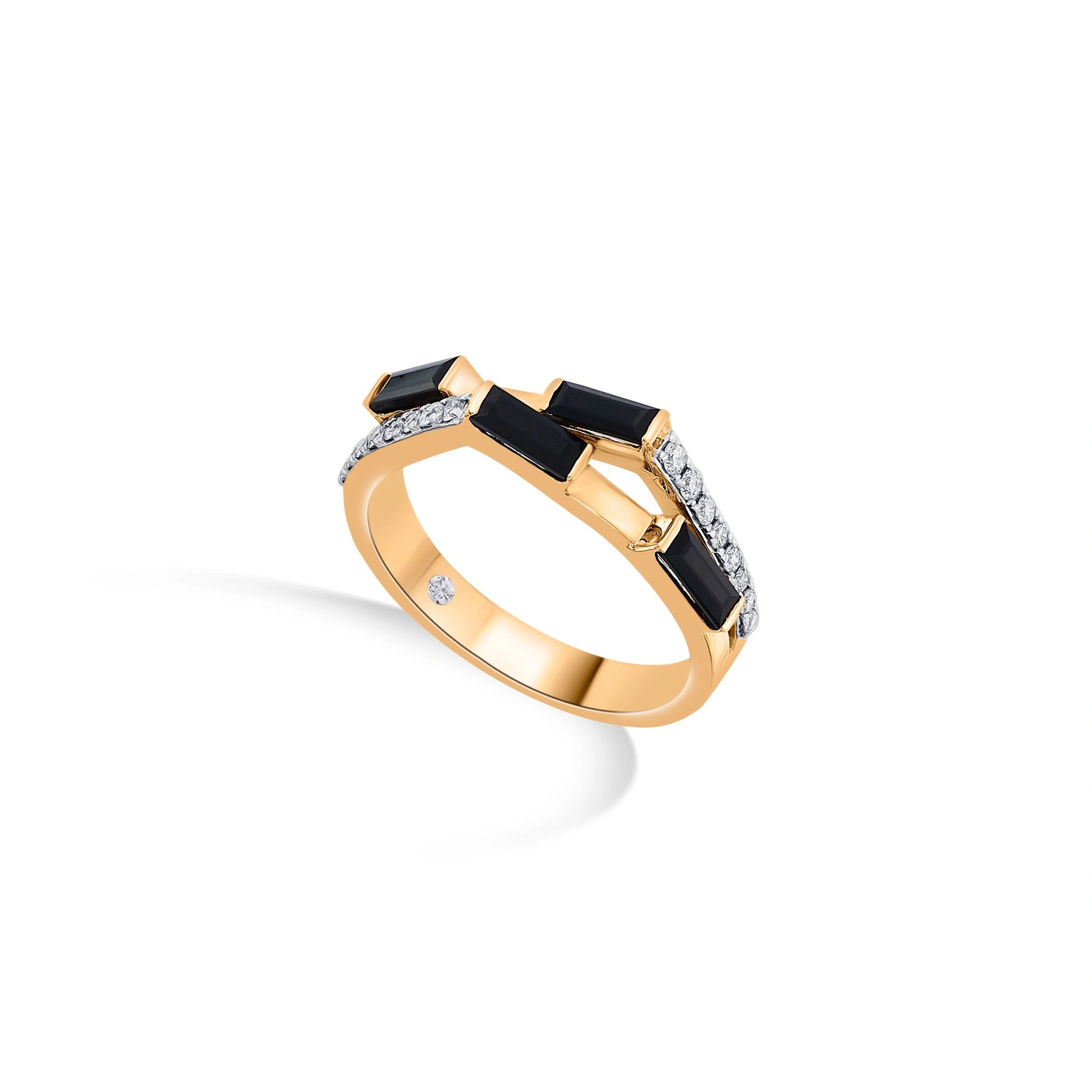 Kismet Midnight Streak Stacked Ring - Zen Diamond India