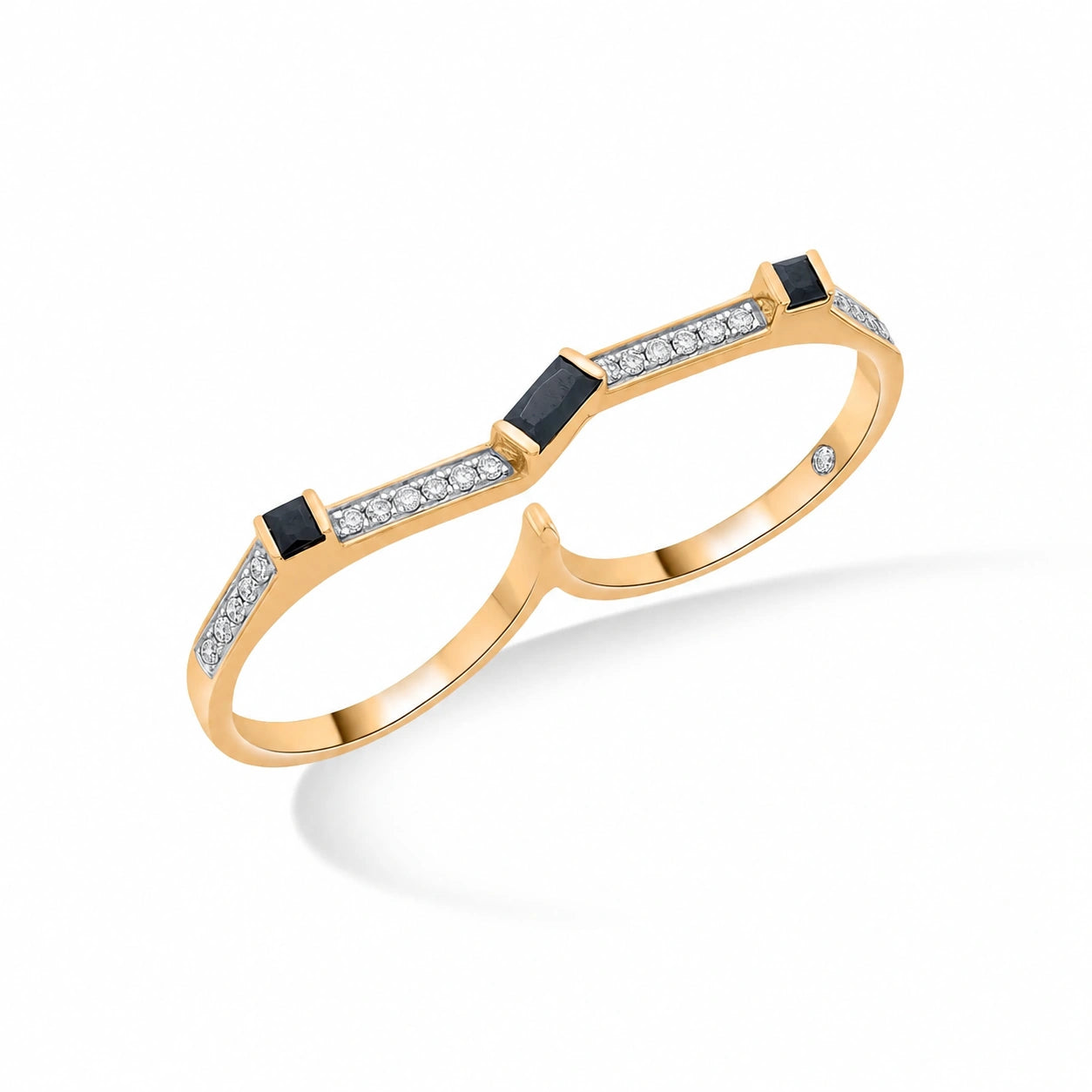 Kismet Noir Edge Twin Band Ring