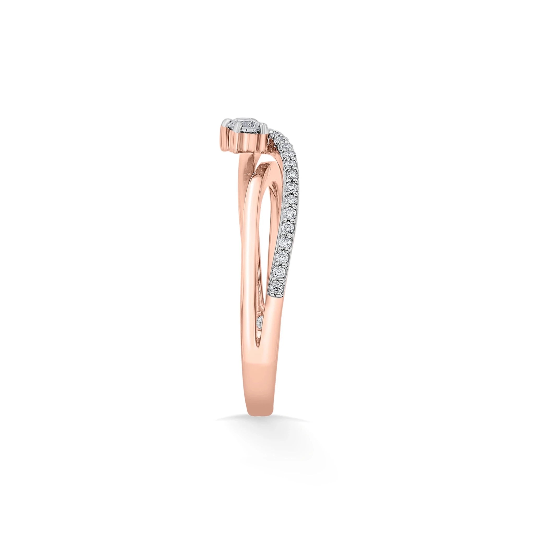 Solitaire Flowing Promise Ring - Zen Diamond India