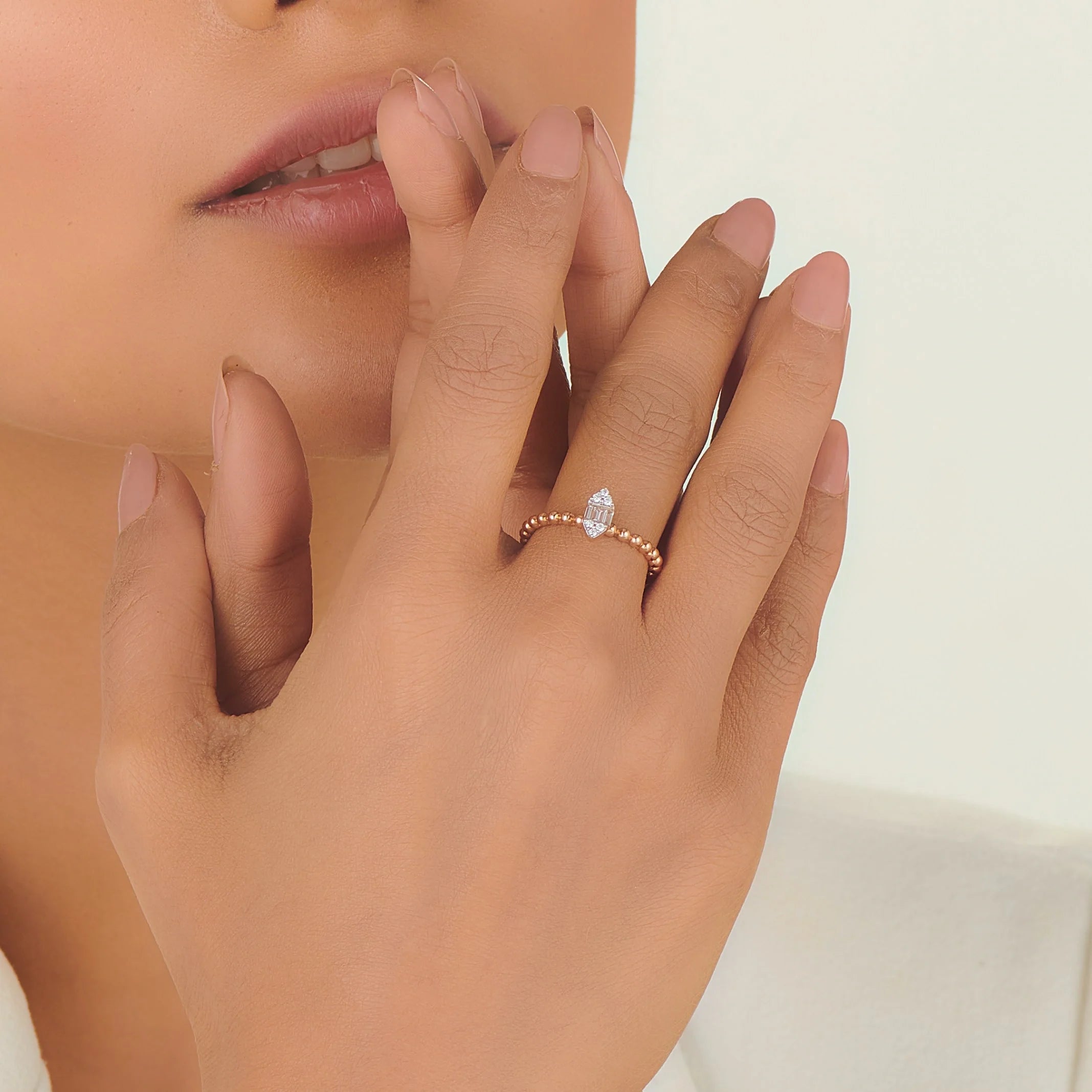 Boujee Beaded Diamond Empress Ring - Zen Diamond India