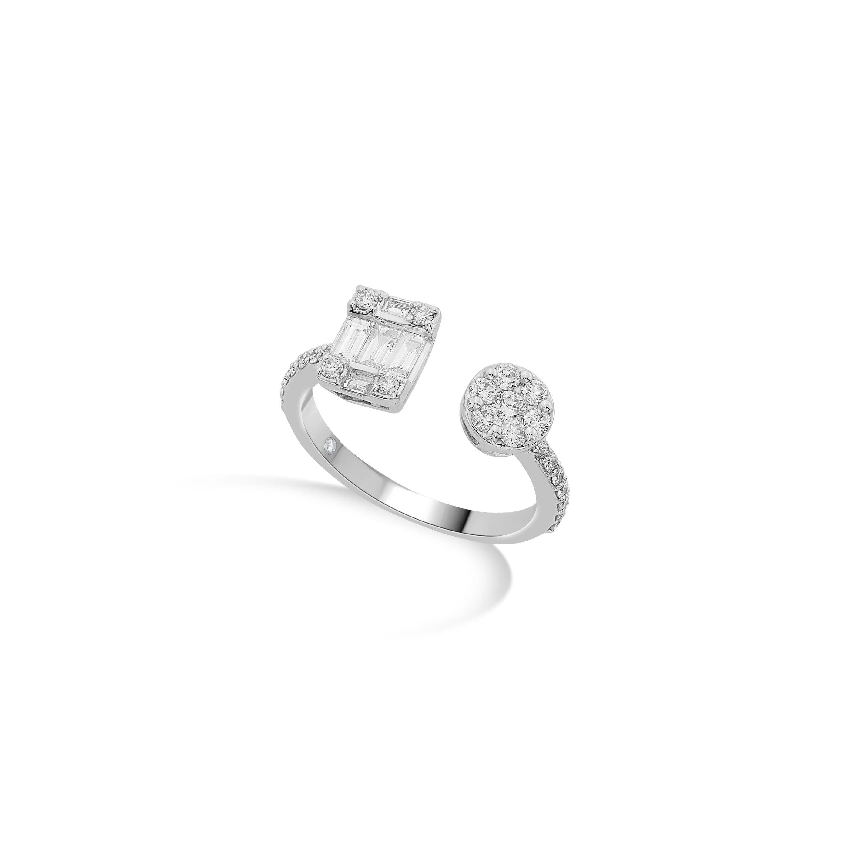 Rosé Baguette Spark Luxe Ring - Zen Diamond India
