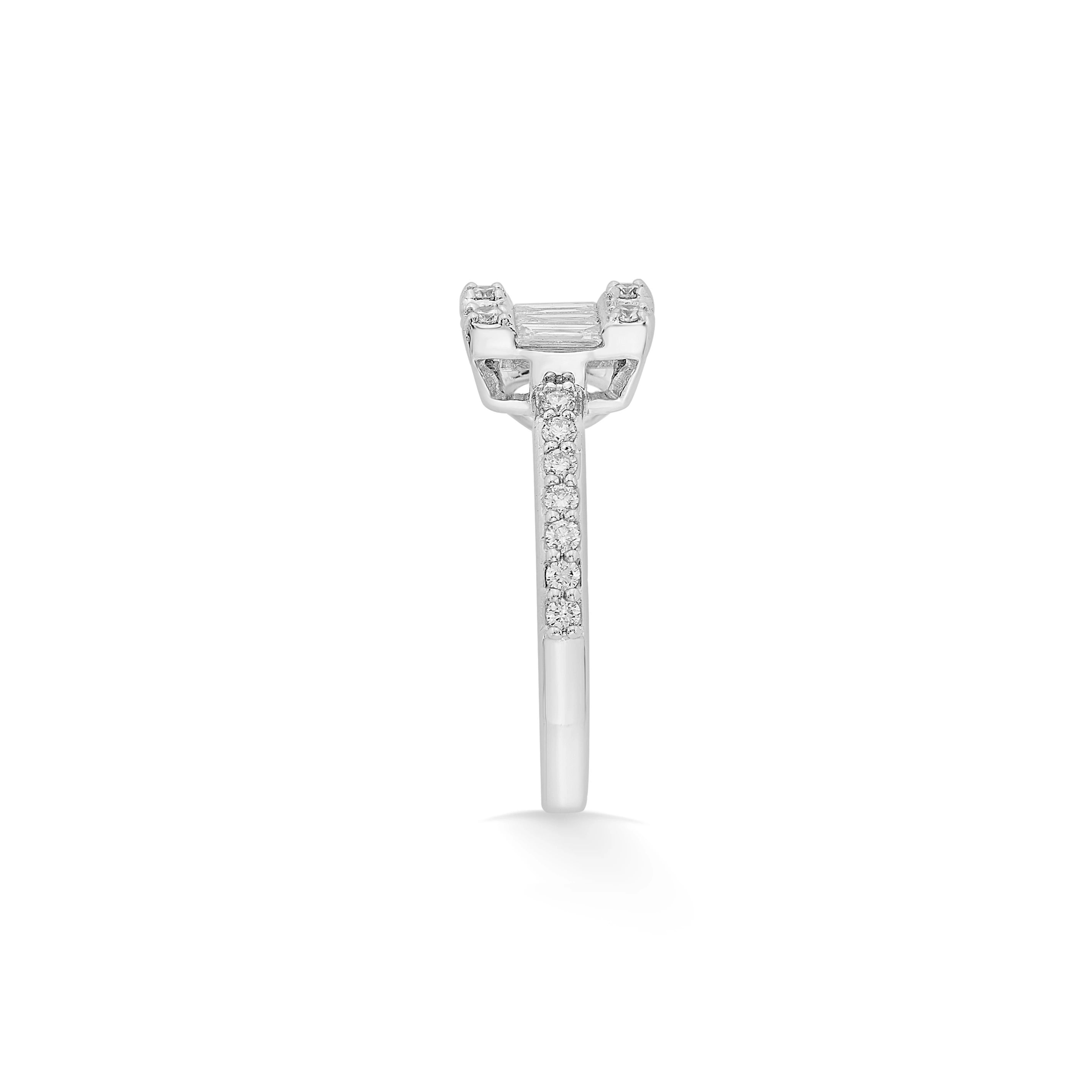 Rosé Baguette Spark Luxe Ring - Zen Diamond India