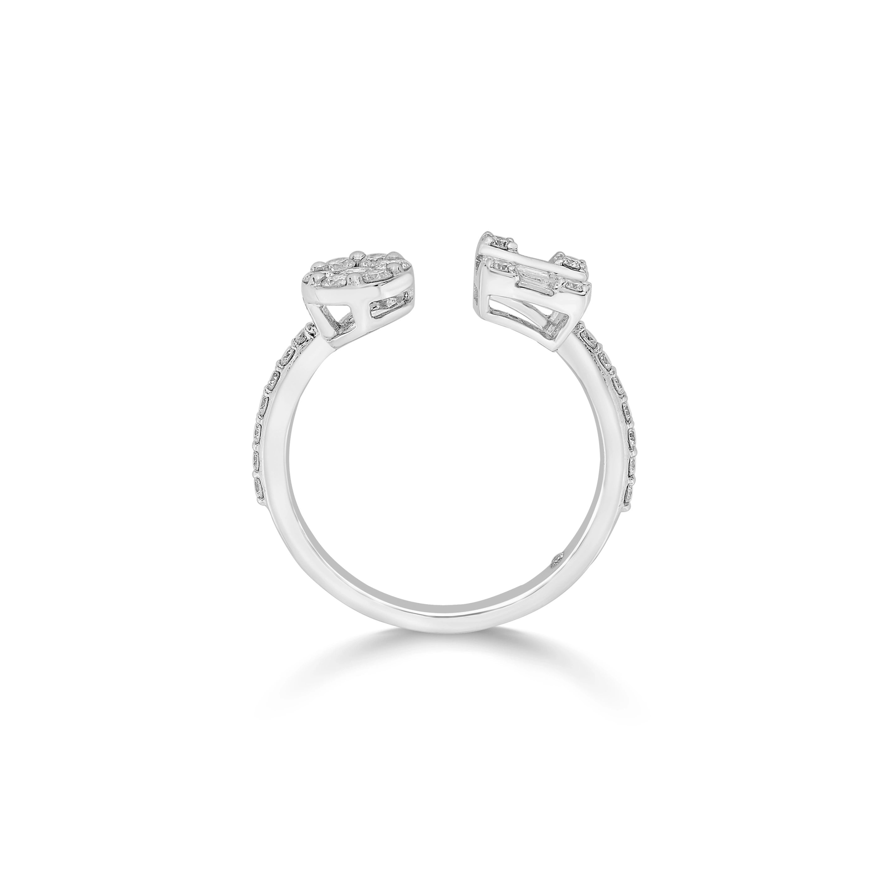 Rosé Baguette Spark Luxe Ring - Zen Diamond India