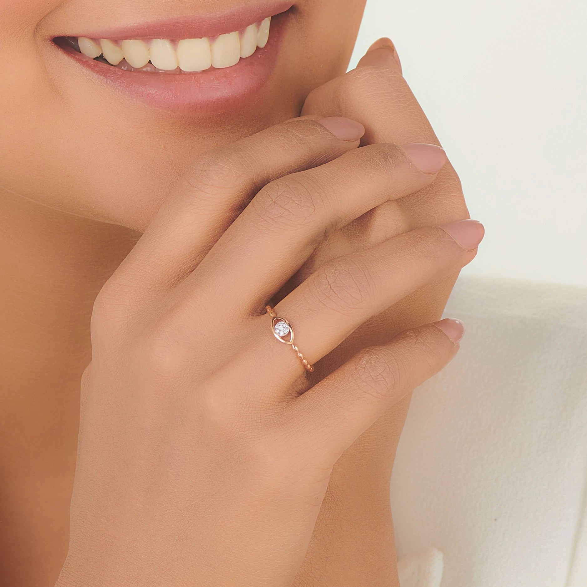 Boujee Luxe Evil Eye Spark Ring - Zen Diamond India