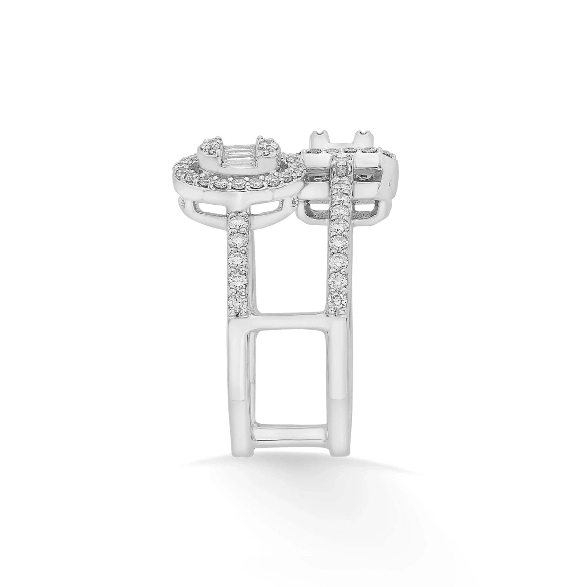 Facet Fusion Twin Blaze Diamond Ring - Zen Diamond India