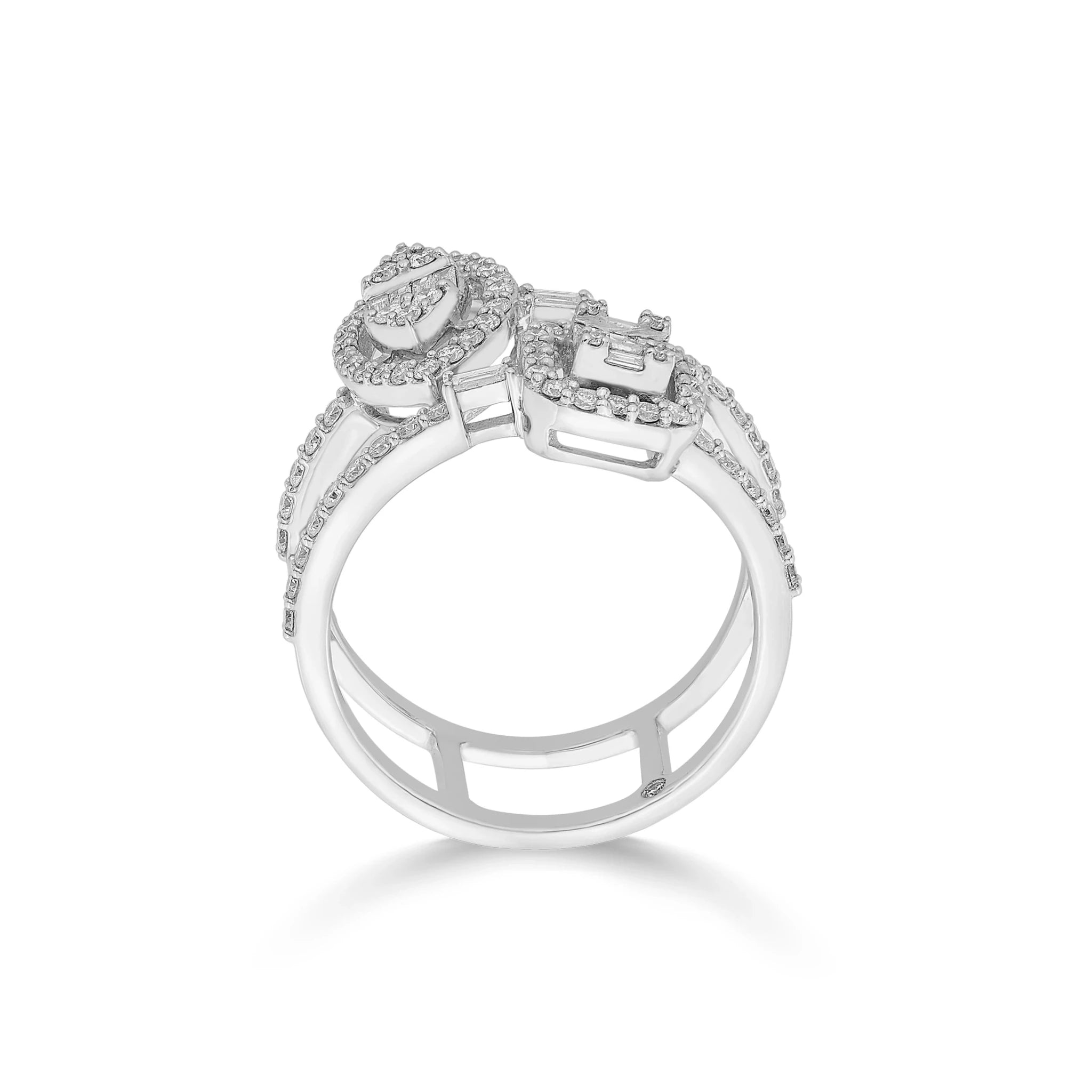 Facet Fusion Twin Blaze Diamond Ring - Zen Diamond India