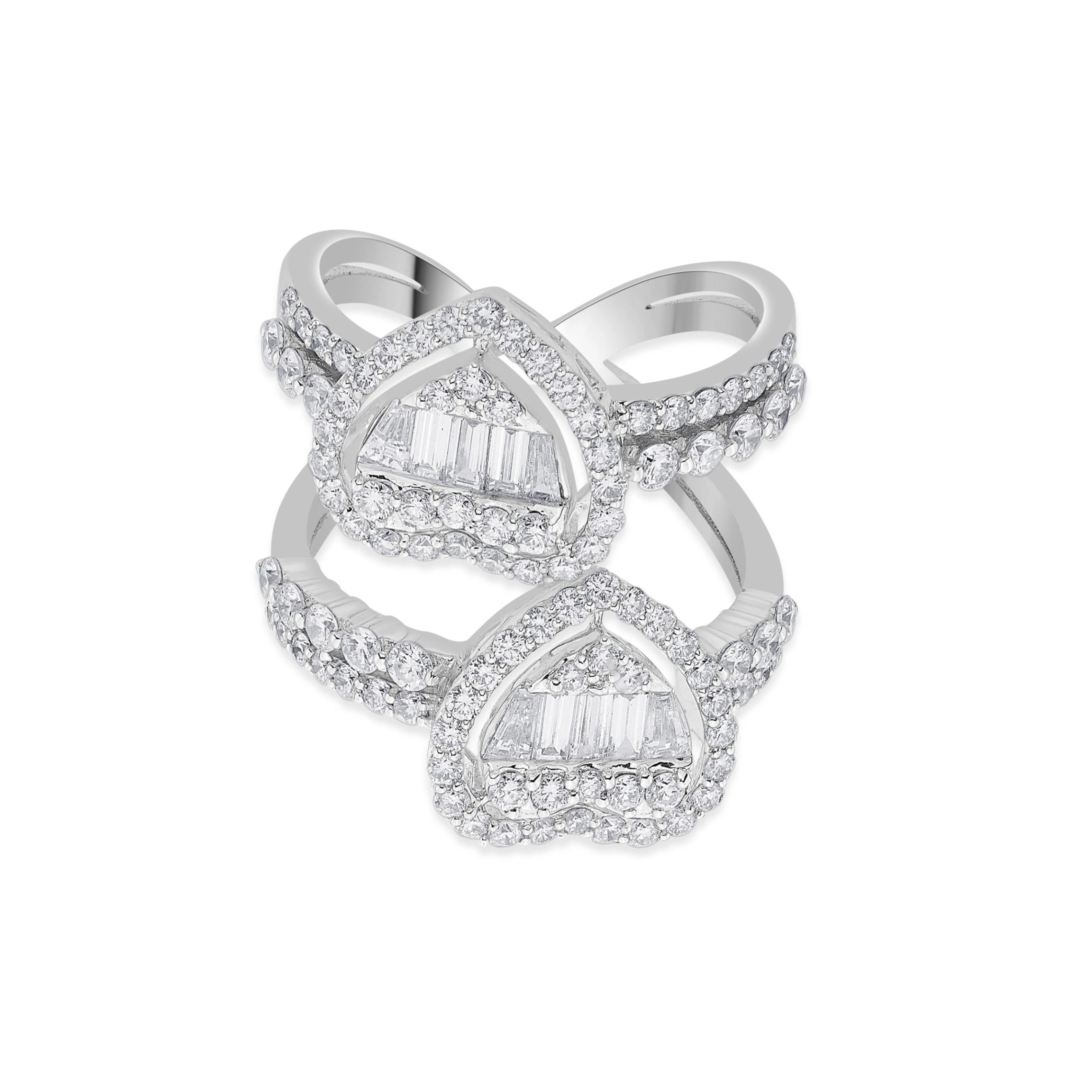 Enchante Twin Teardrop Baguette Ring