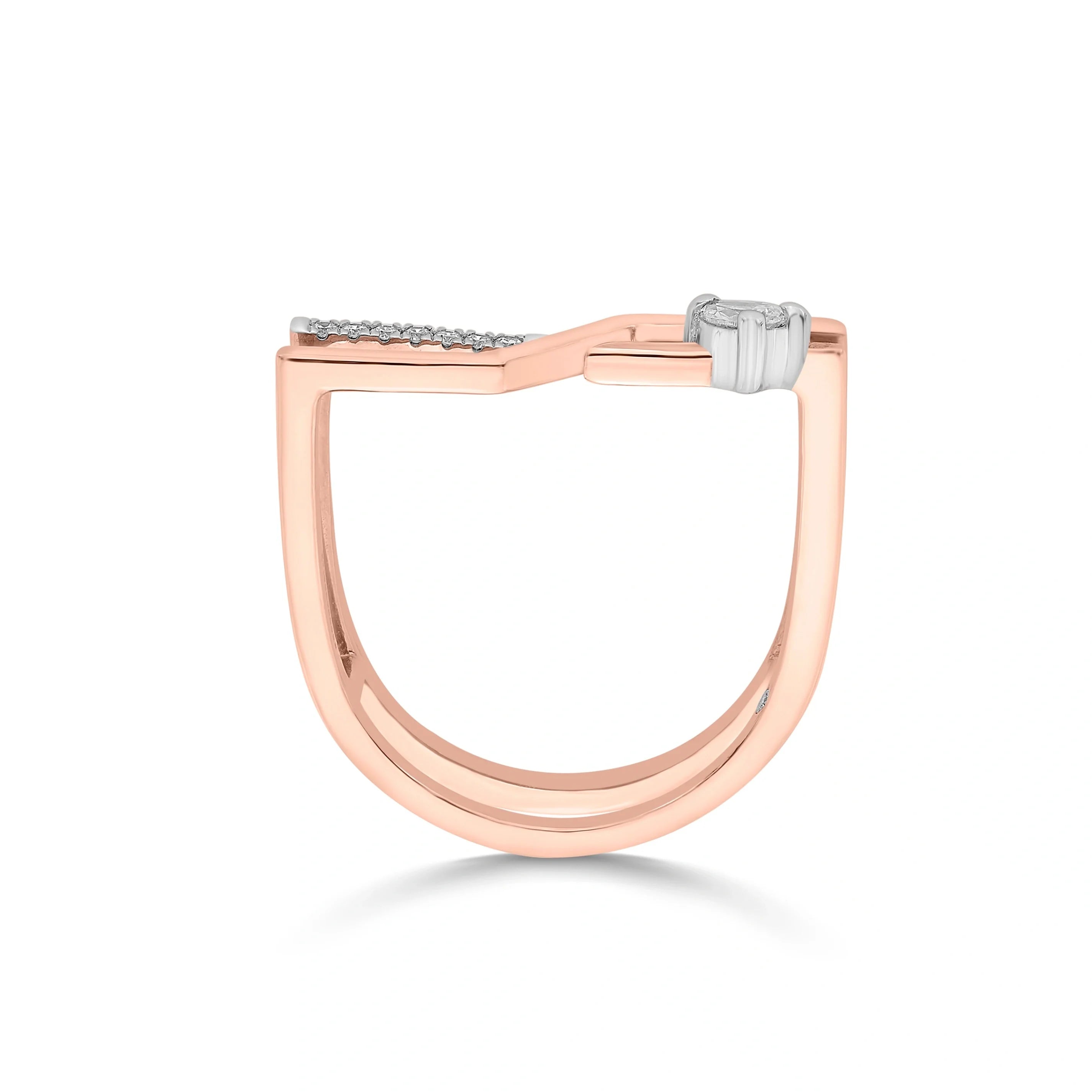 Boujee Velocity Arc Diamond Ring - Zen Diamond India