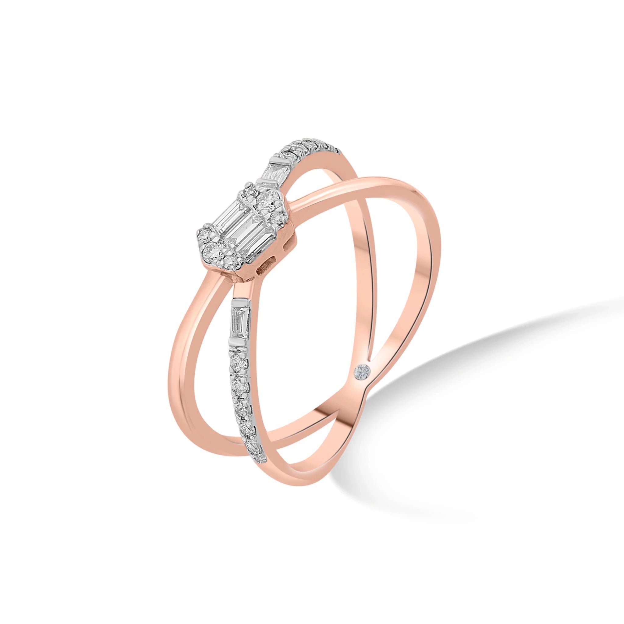 Boujee Hexa Criss Cross Ring - Zen Diamond India