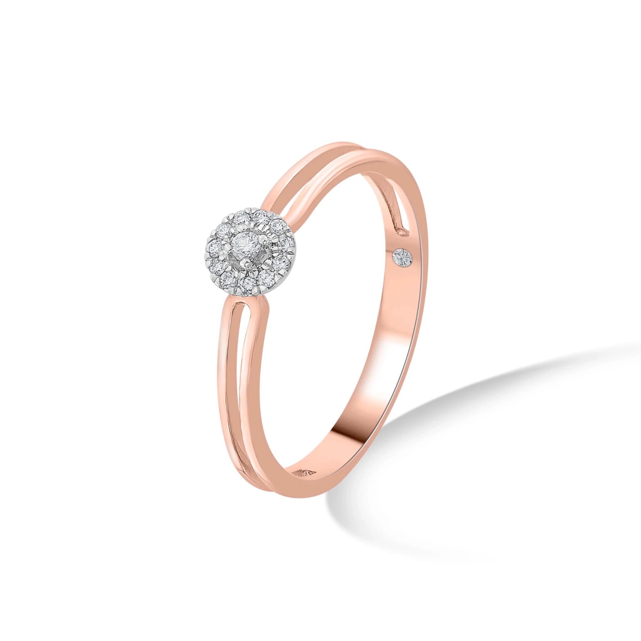 Boujee Rosé Halo Glimmer Luxe Ring - Zen Diamond India