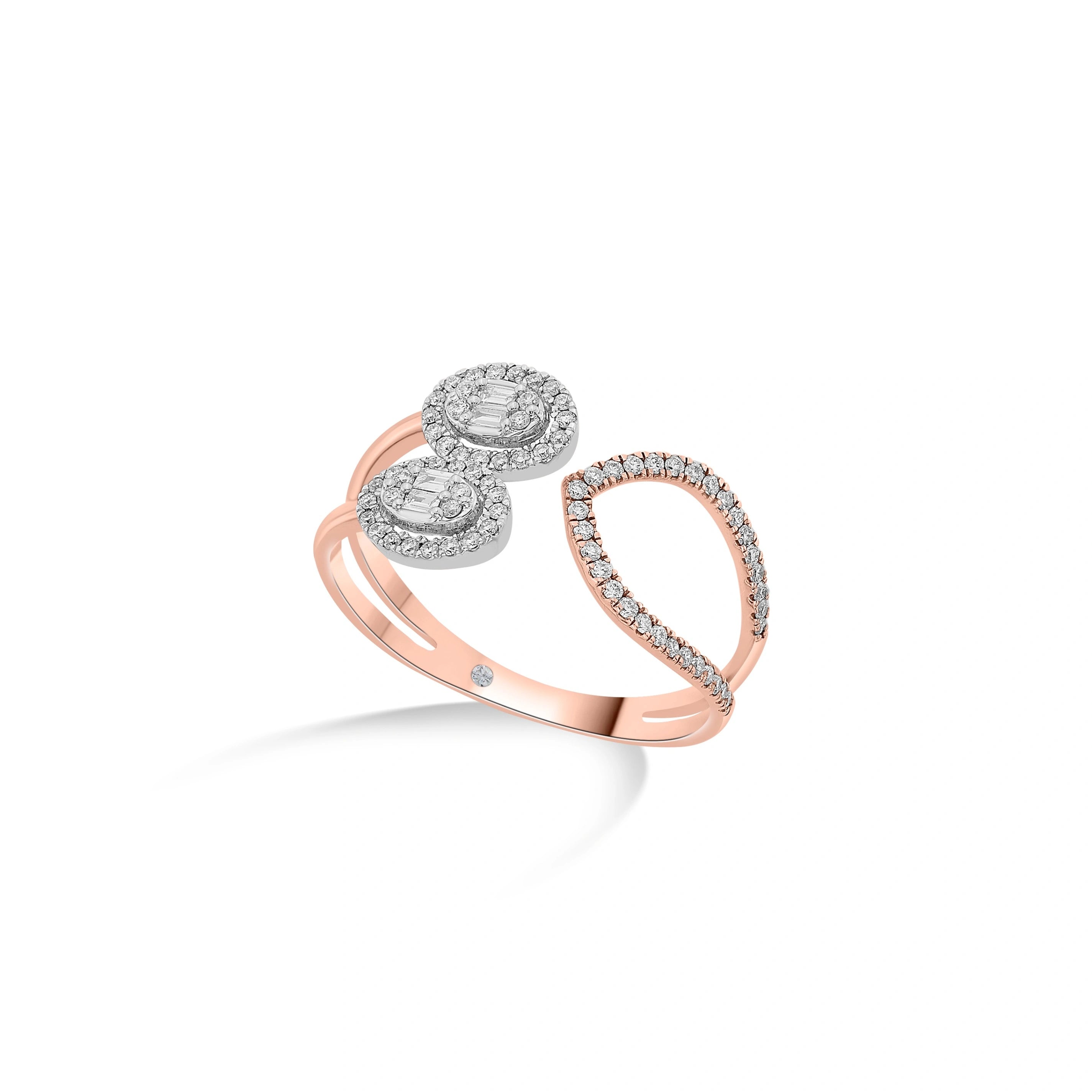 Facet Fusion Rose Orbit Diamond Ring