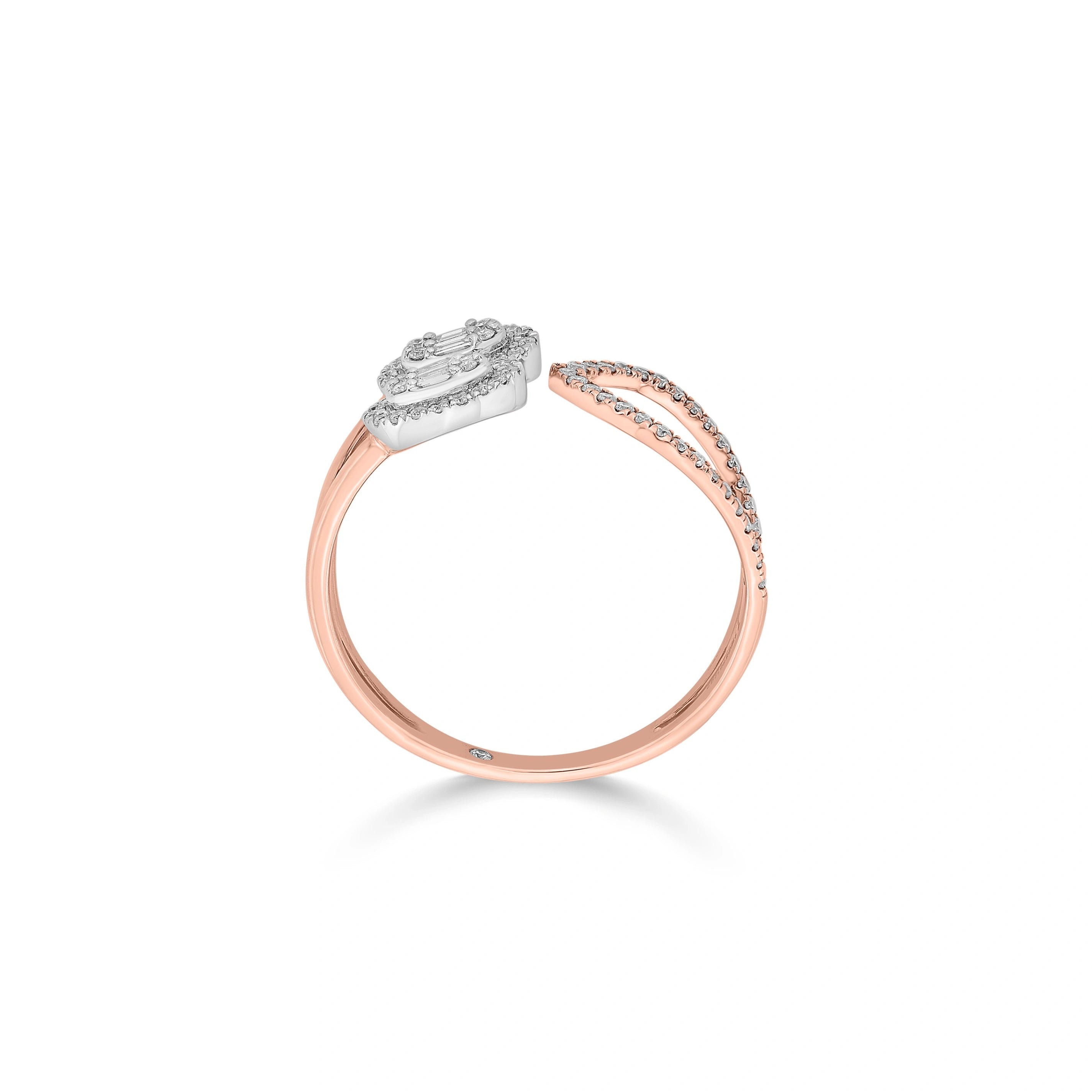 Facet Fusion Rose Orbit Diamond Ring